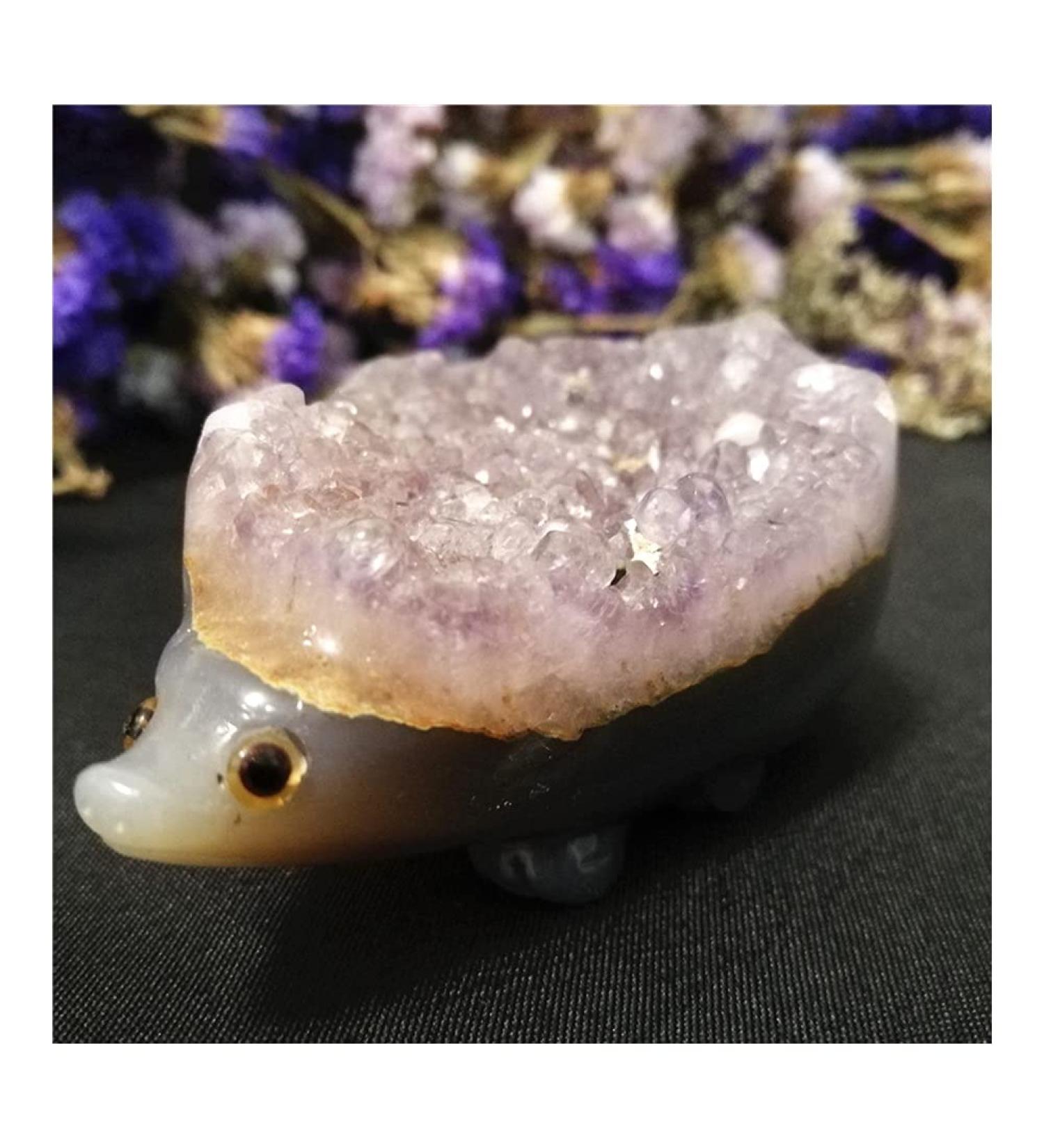 Natural Amethyst Hand Carved Gemstones Animals Cluster geode Quartz Crystals Hedgehog Minerals Home Decor Gift Home Collections (Color : Amethyst Size : 140g) 140g Amethyst - Buy Online on GoSupps.com