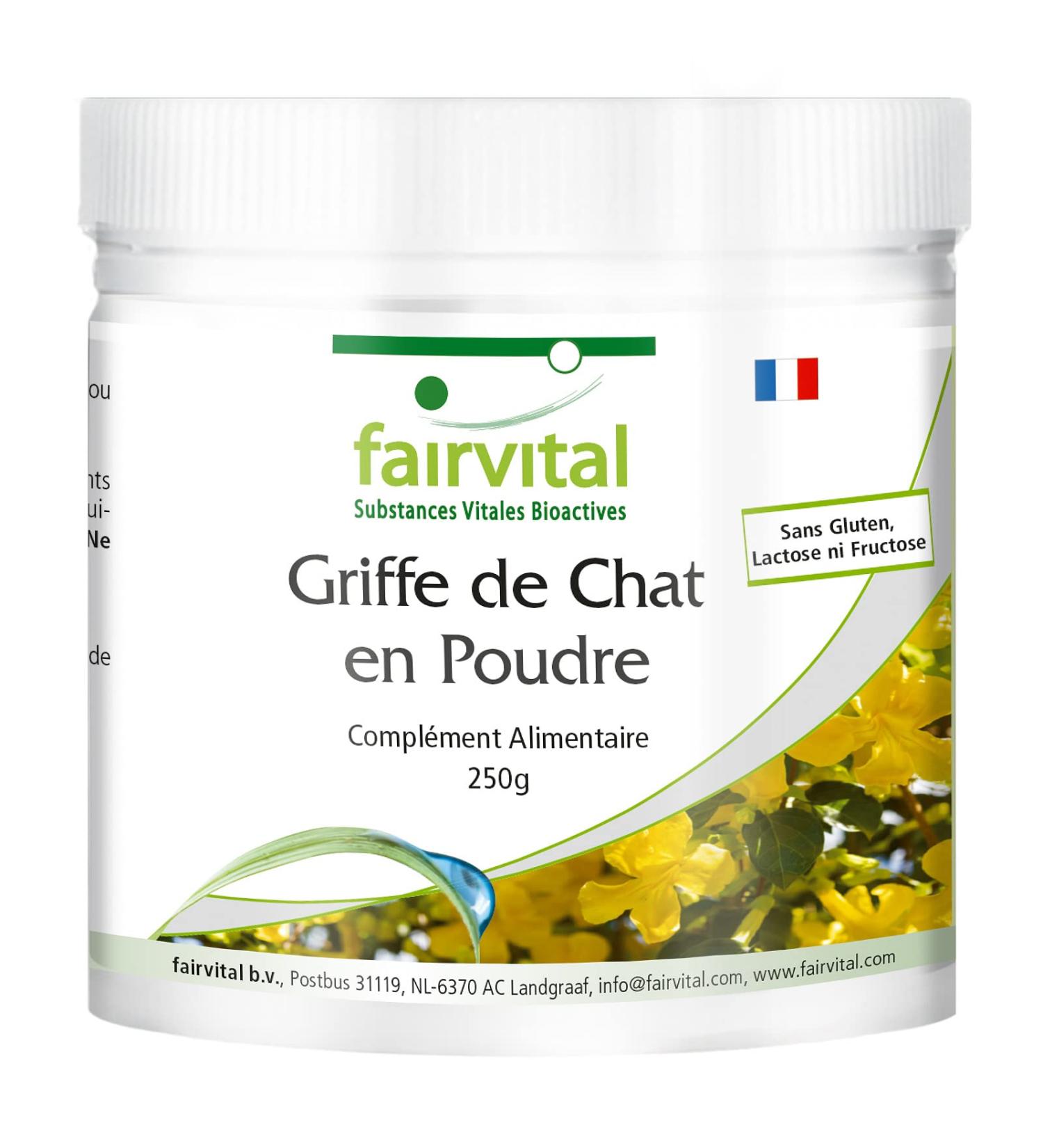 Poudre de Griffe du Chat - 250g avec Vitamine C - 150 portions pour 150 Jours - Grand Emballage - Vegan - Buy Online on GoSupps.com
