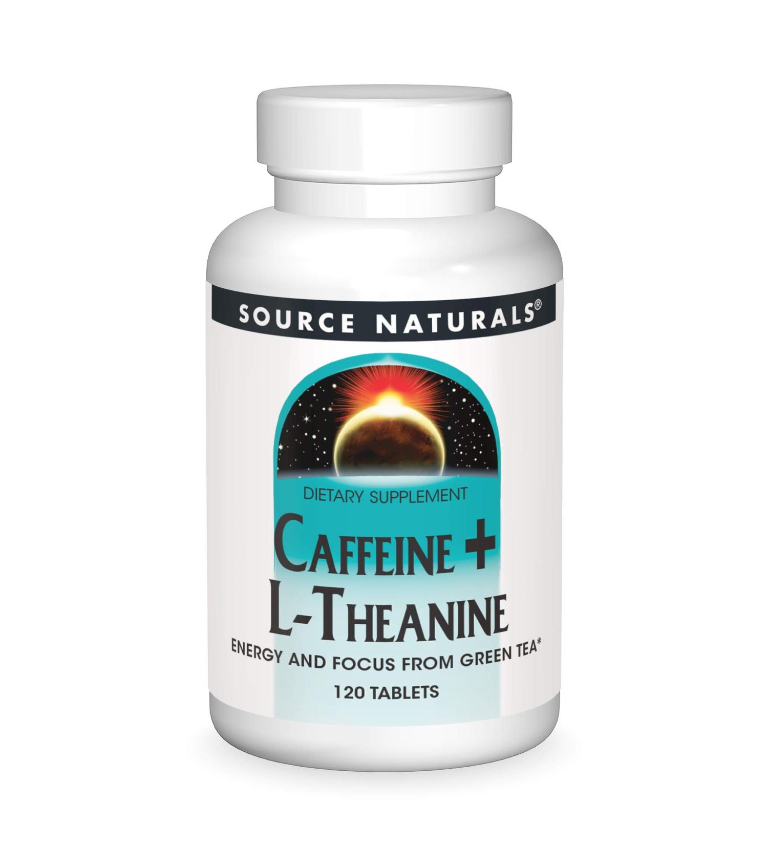 Buy Source Naturals Caffeine + L-Theanine for Energy & Focus - 120 Tablets | International Shipping - Buy Online on GoSupps.com