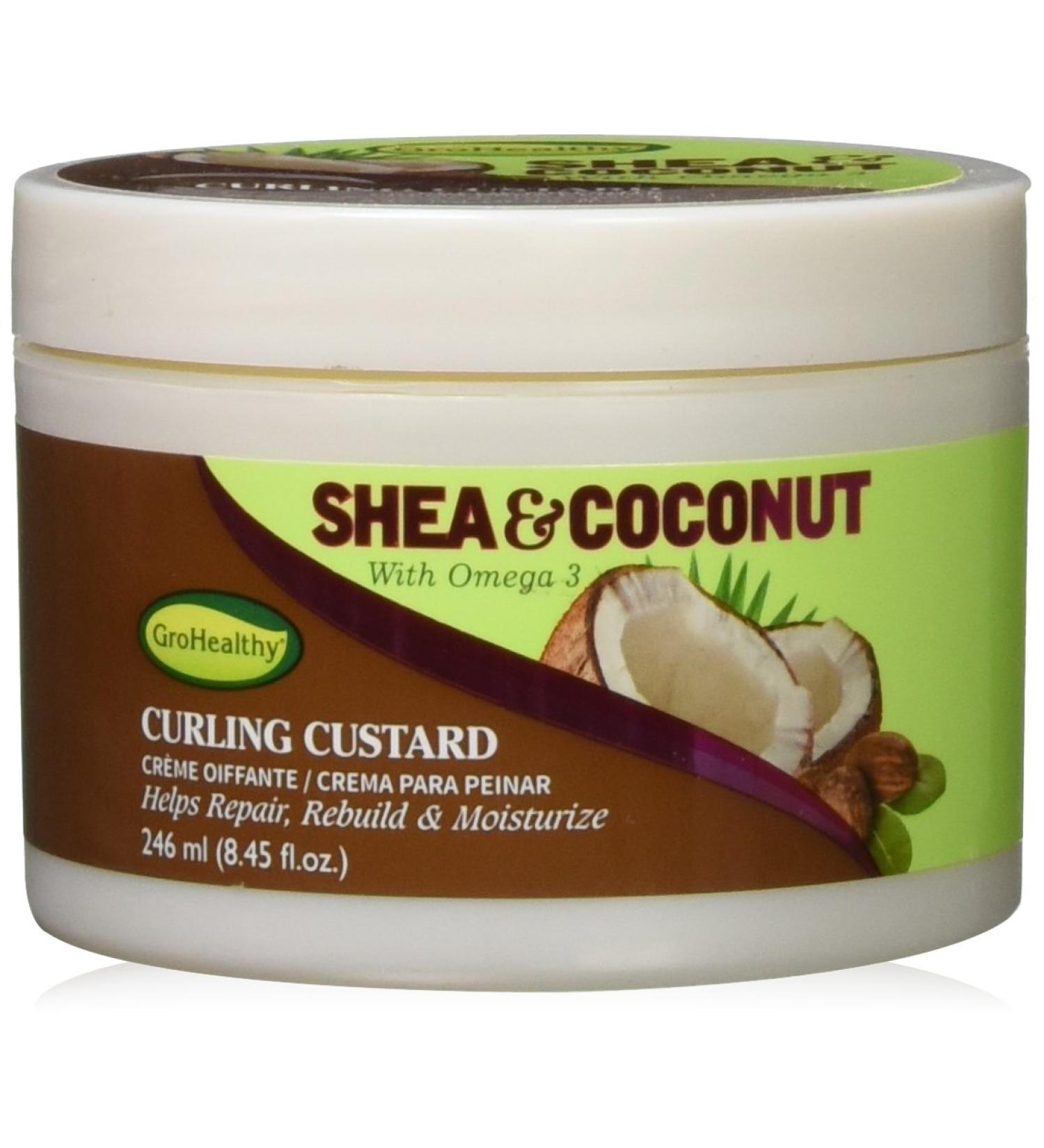 Gro Healthy Shea & Coconut Curling Custard 8.5 Oz - Best for Natural Curls | International Shipping Available - Buy Online on GoSupps.com