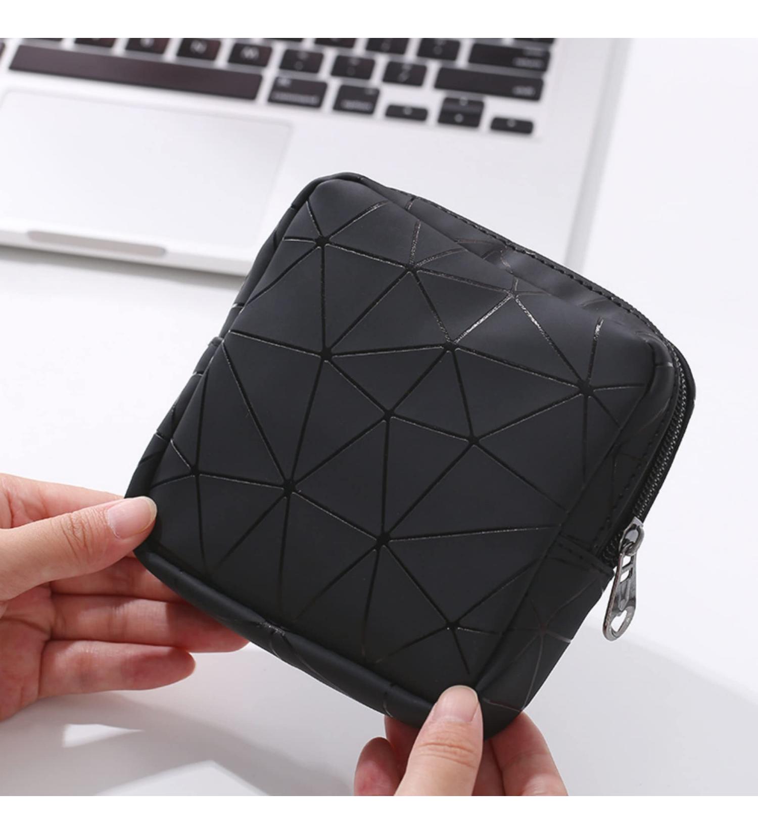 Menstrual Cup & Sanitary Napkin Storage Bag for Teen Girls - Portable Period Pouch & Tampons Holder in Black - Buy Online on GoSupps.com
