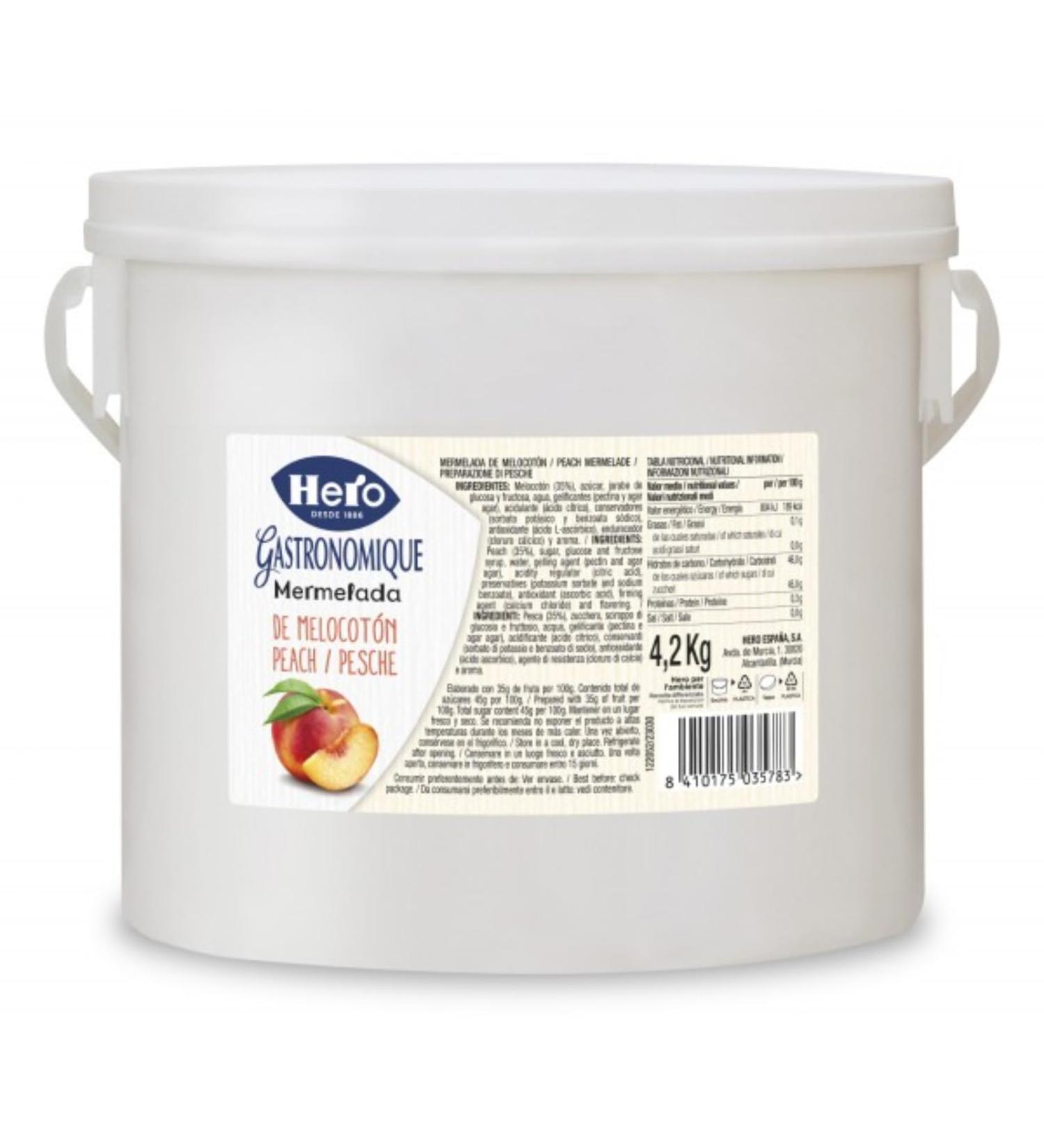 Preparation of Fruit Hero Jam Peaches Bucket 4.2 kg