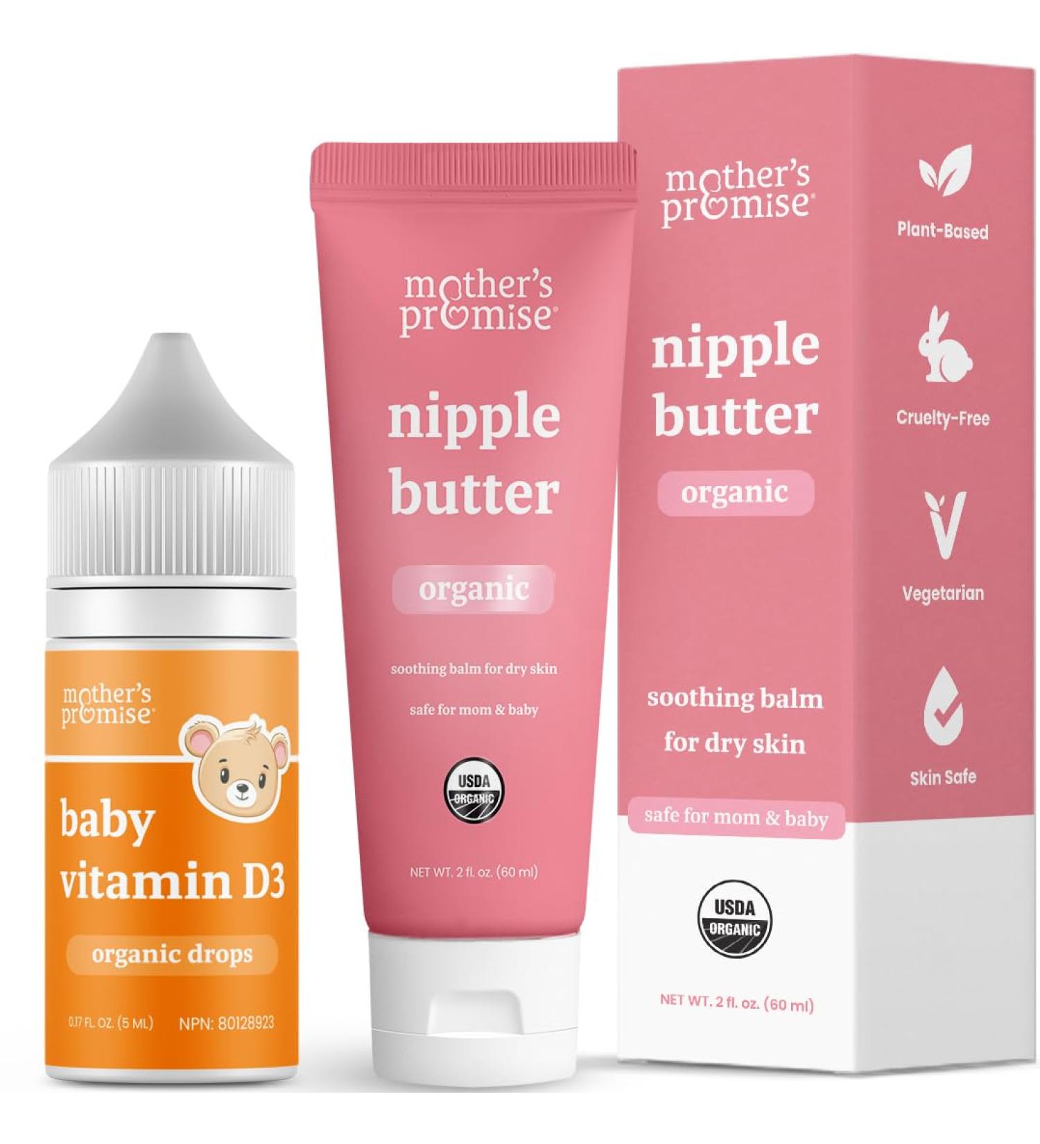 Mother's Promise Nipple Butter & Baby Vitamin D3 Drops - Buy Online on GoSupps.com