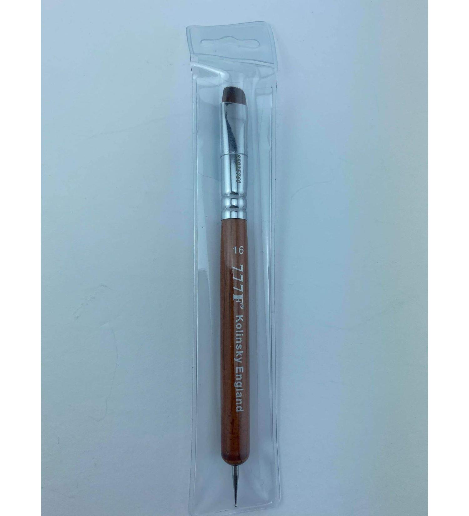 Kolinsky French Brush 777 (Size 16 with Dotting Tool) style 16 with Dotting Tool