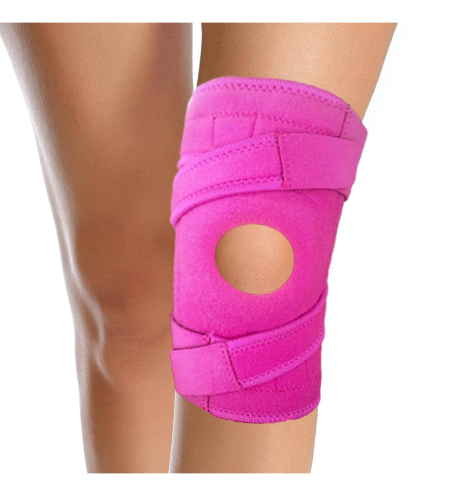 Pink Knee Brace for Women | Adjustable Arthritis Support Non-Slip Stabilizers & Gel Pads - Plus Size Neoprene for Meniscus Tear & Running - Buy Online on GoSupps.com
