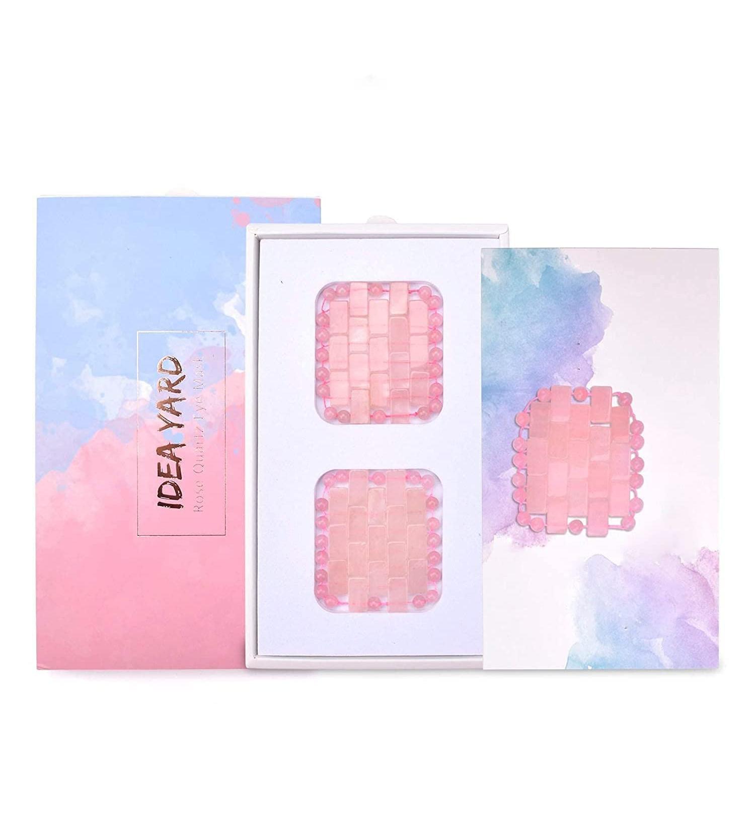 ideayard Rose Quartz Eye Mask Anti Aging Eye - 100% Natural Jade Rose Quartz Cooling Eye Mask Mini Rose - Buy Online on GoSupps.com