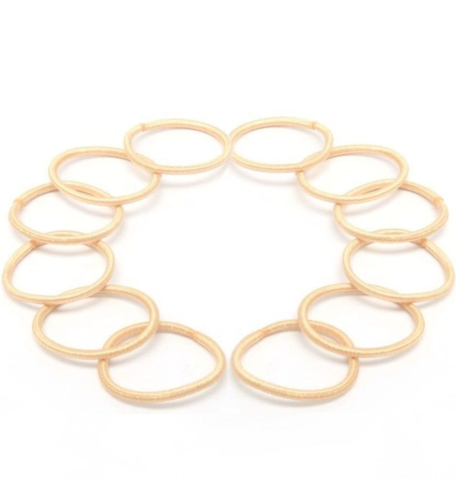 12 Small Thin Blonde Hairbands Bobble Ponytail No Metal Hook Free Kids