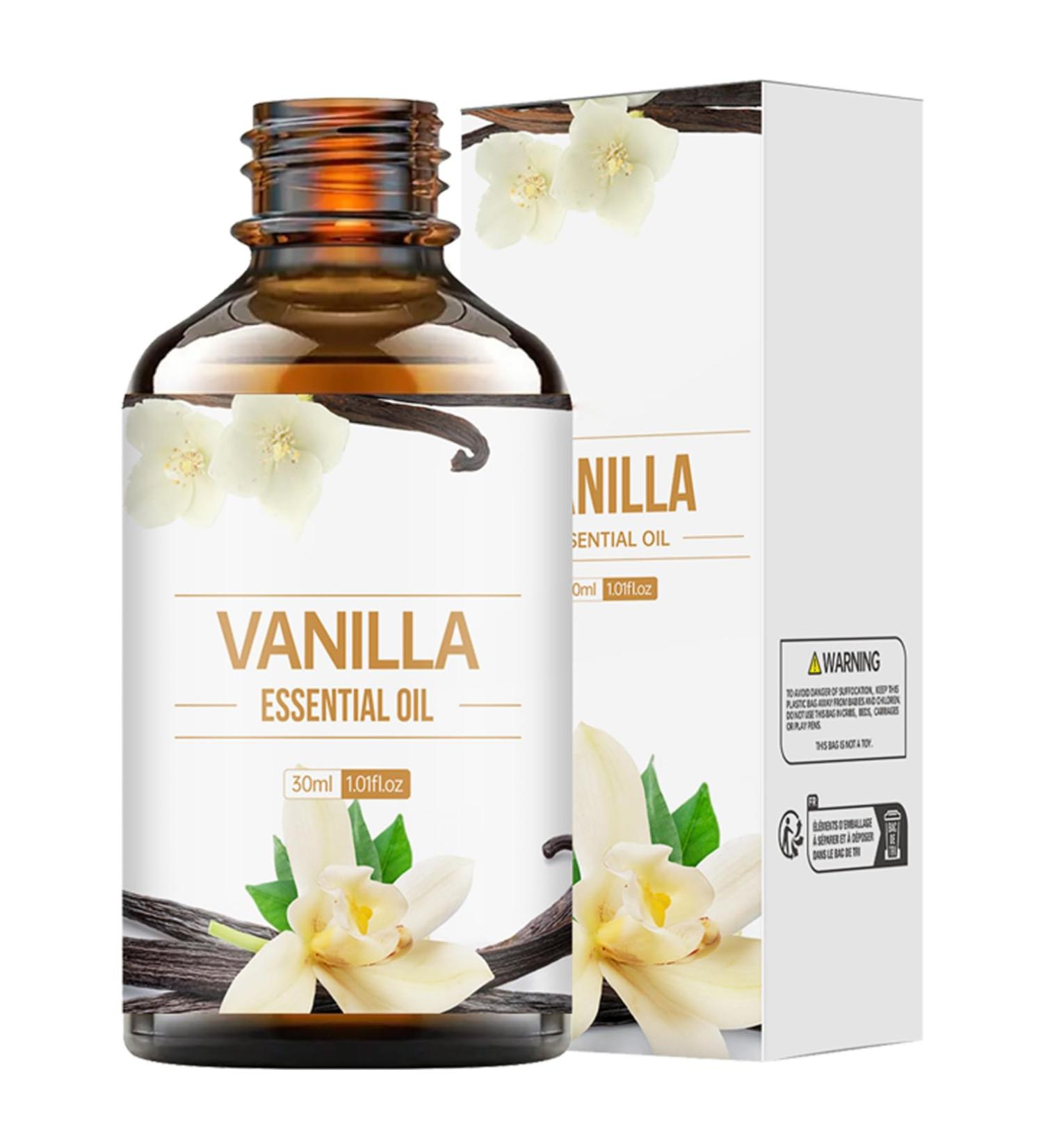 iiniim Pure Vanilla Essential Oil 30ml for Aromatherapy Massage Skin and Hair Care 100% Natural Fragrance Oil Moisturizing Relaxation Home Diffuser and Candle Making White One Size One Size White - Buy Online on GoSupps.com
