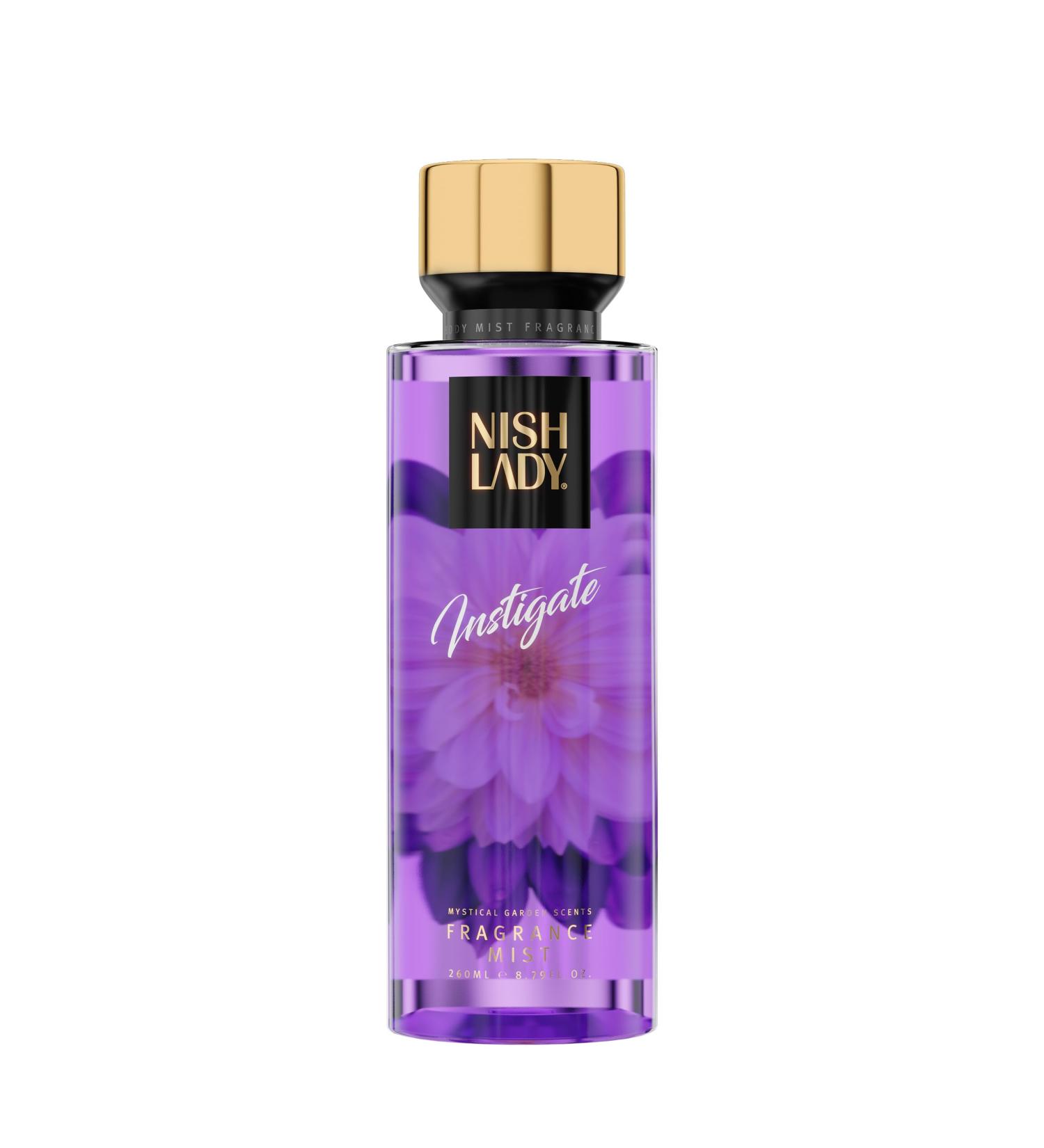 NishLady Fragrance Mist INSTIGATE 260 ml | VEGAN | CRUELTY FREE | Long Lasting Scent | Moisturising Body Mist - Buy Online on GoSupps.com