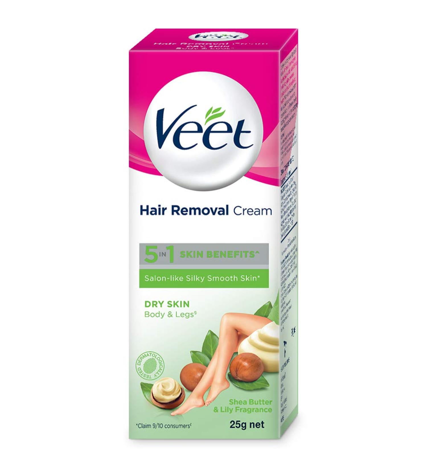Veet Hair Removal Cream for Dry Skin - 25g | Gentle and Effective Hair Removal - Buy Online on GoSupps.com