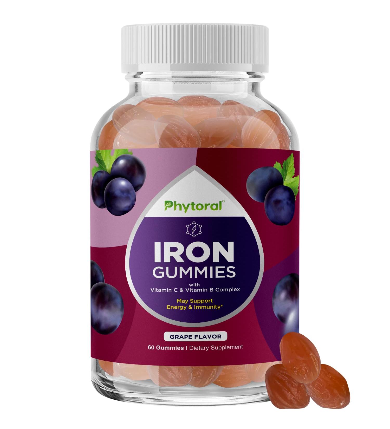 Natural Multivitamin Iron Gummies for Adults - Adult Gummy Vitamins with Iron and Energy Boost B Complex Vitamins - Gummy Supplement and Mental Clarity Focus Multivitamin - Buy Online on GoSupps.com