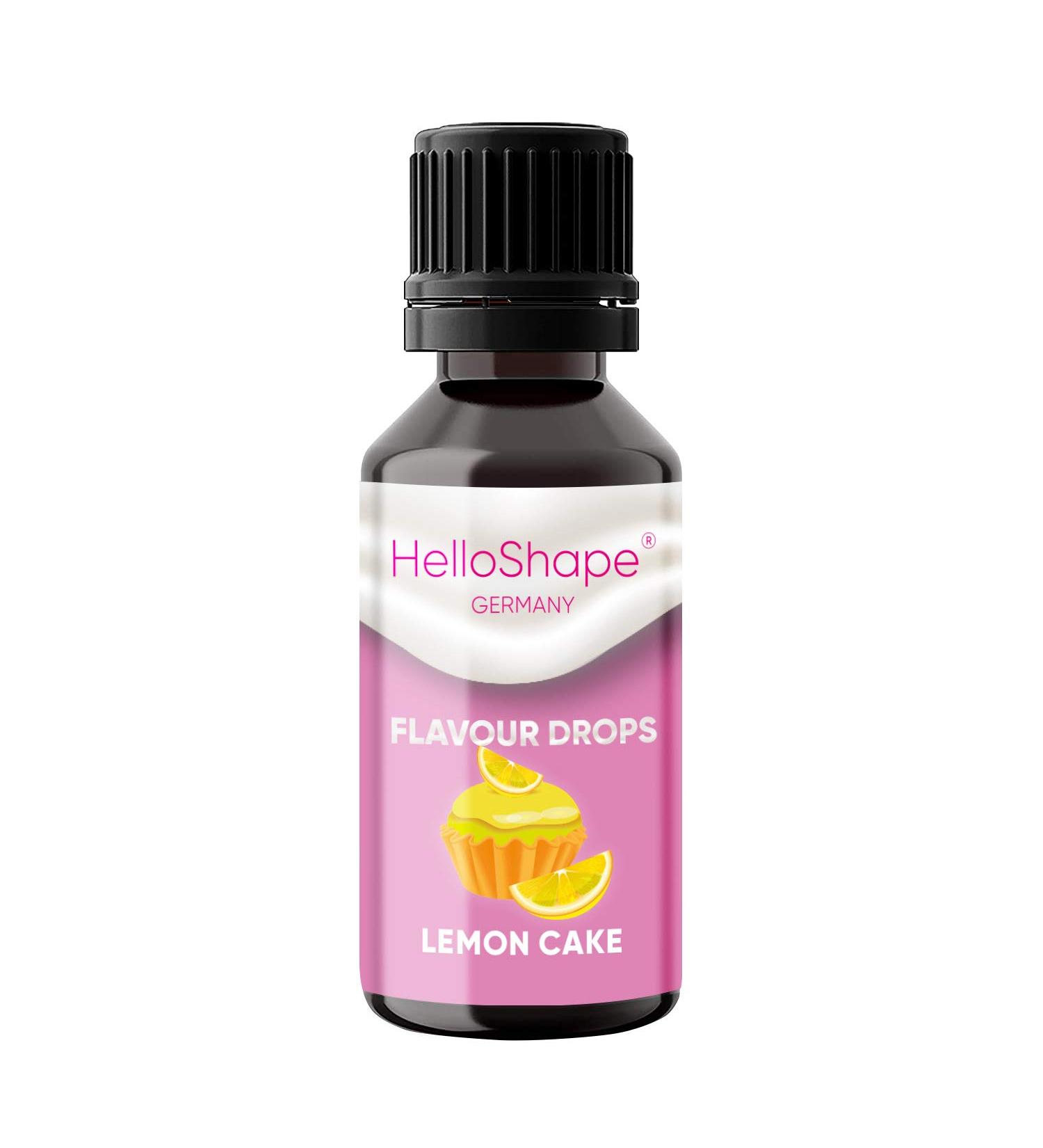 Hello Shape Sugar-Free Lemon Cake Flavor Drops - 30ml | Vegan Calorie-Free Sweetener for Yoghurt Porridge & Baking - Buy Online on GoSupps.com