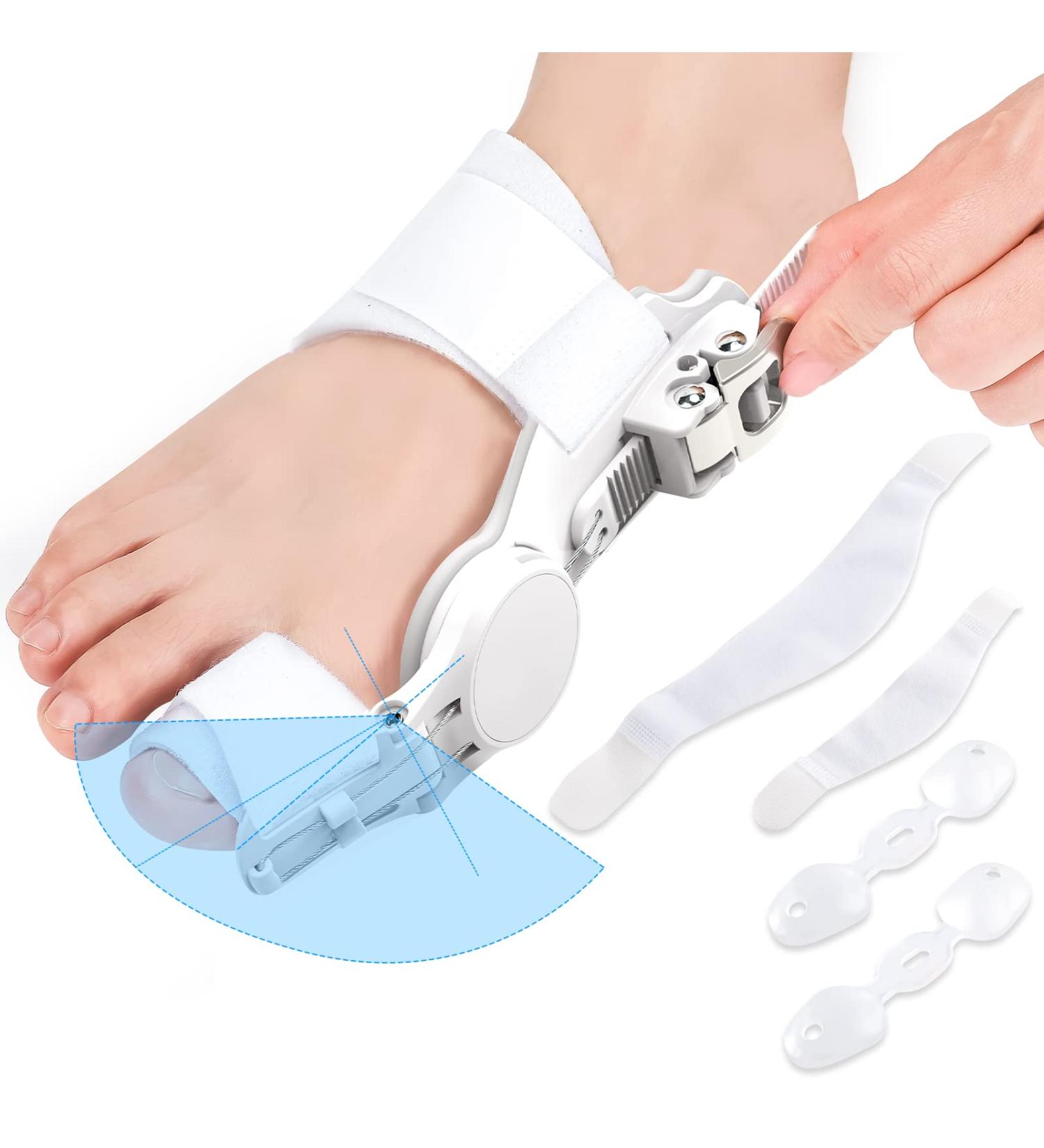 Comfort Bunion Corrector for Women & Men | Adjustable Orthopedic Toe Straightener & Bunion Relief Splint Day & Night Support with Toe Separator (White - Buy Online on GoSupps.com
