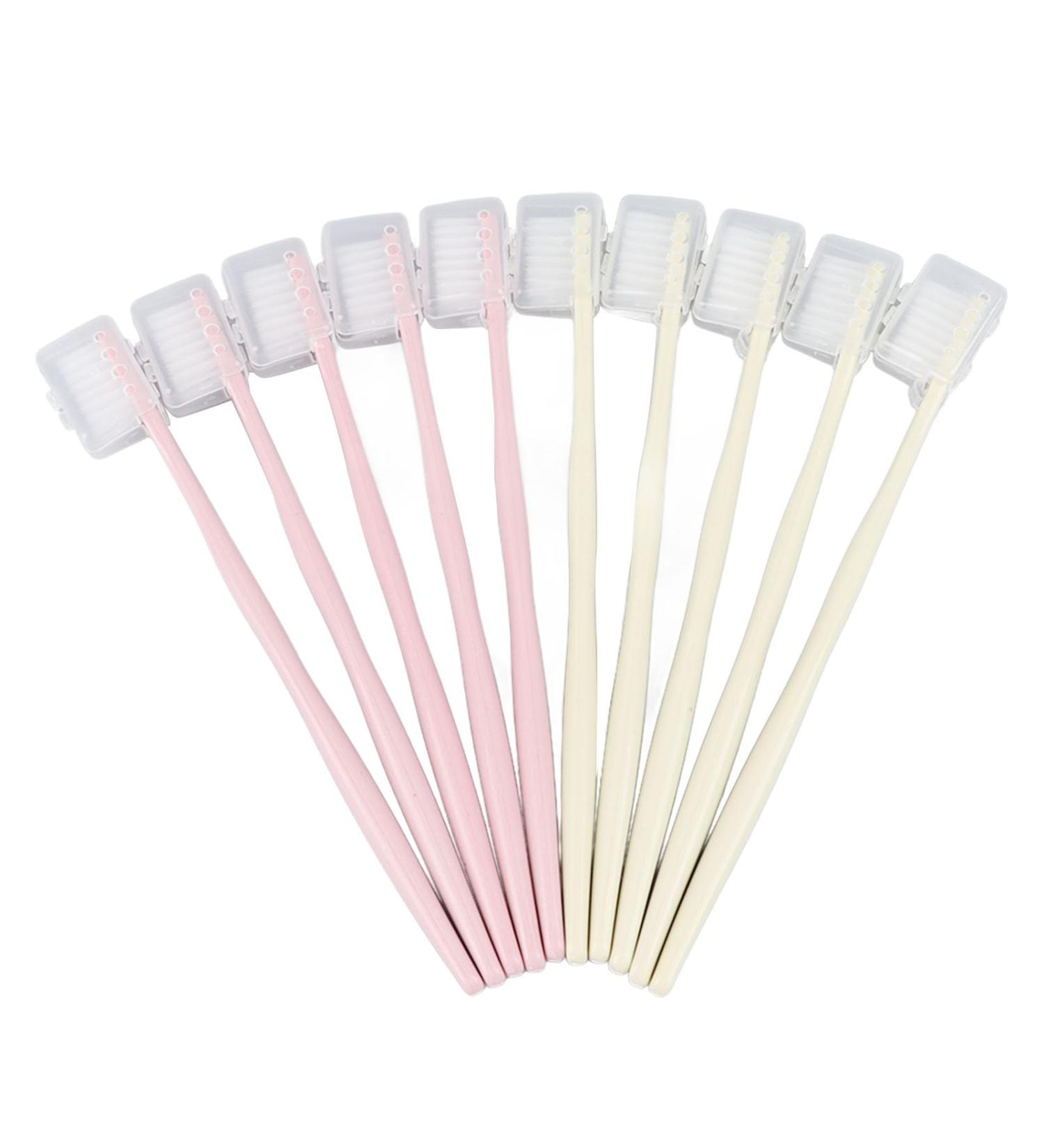 YWBL-WH 10-Part Soft Bristle Toothbrush Set - Portable Travel Toothbrushes with Sleeves for Adults - Buy Online on GoSupps.com