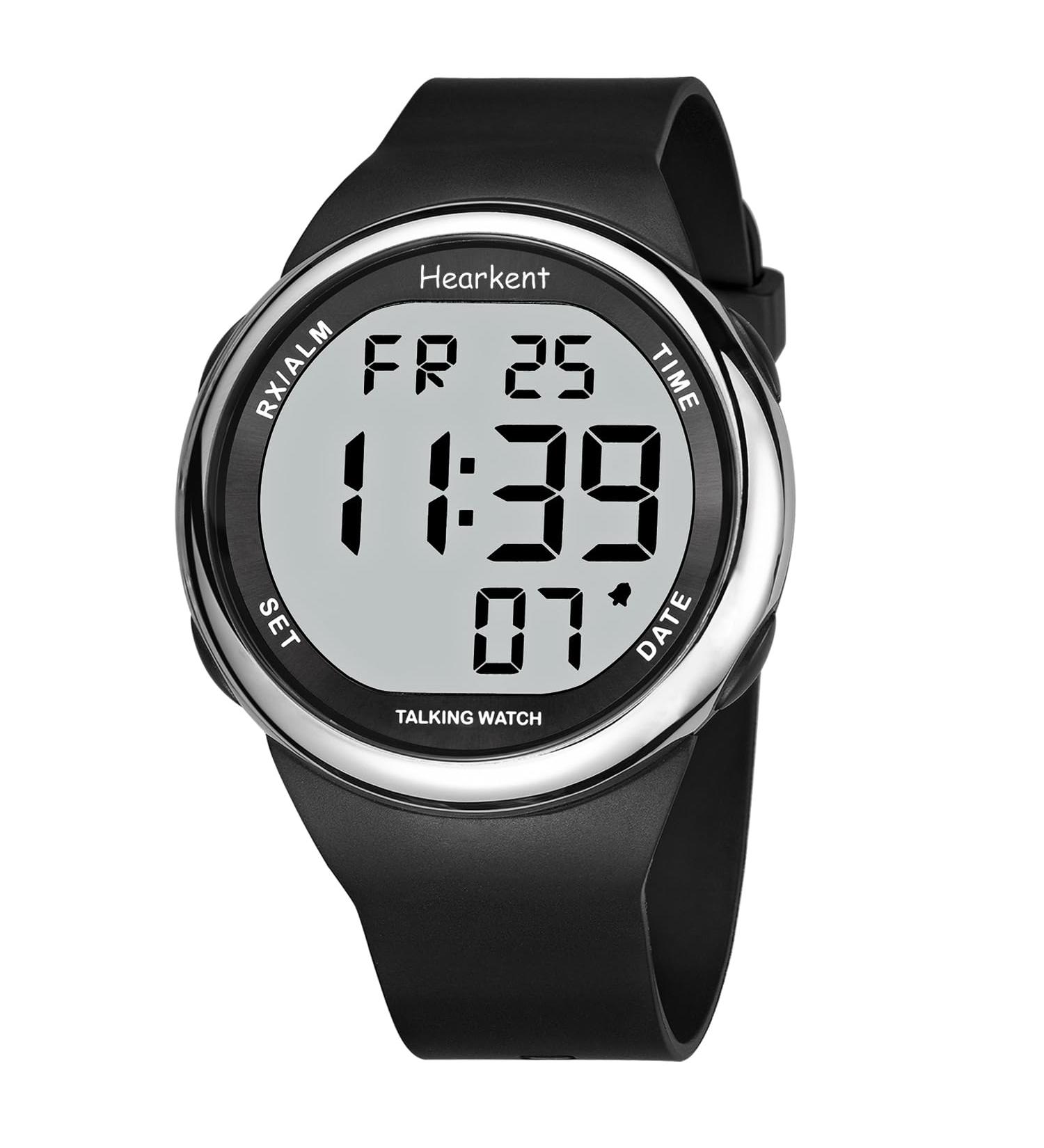 Buy Hearcent Speaking Wristwatch for Visually Impaired | Large LCD Display French Voice | Ideal for Seniors & Blind Users - Buy Online on GoSupps.com