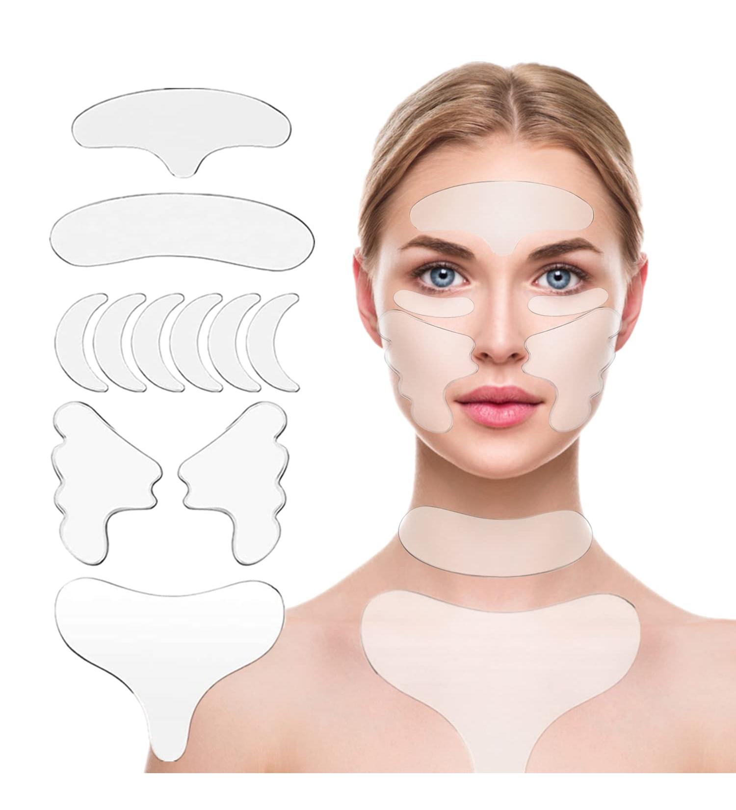 Set of 11 Anti-Wrinkle Patches for Face and Chest - Forehead, Eyes, Neck | Silicone Pads for Wrinkle Removal and Anti-Aging Treatment - Buy Online on GoSupps.com