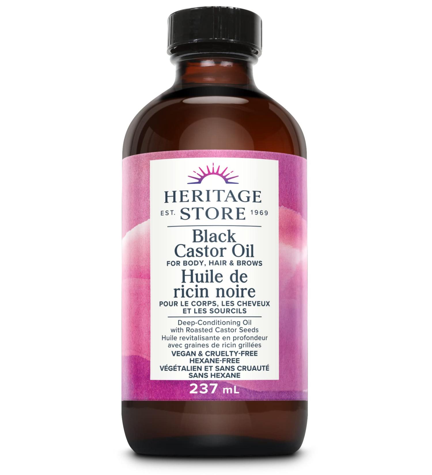 Heritage Store - Black Castor Oil | Deep Conditioning for Body Hair and Brows with Roasted Castor Seeds | Vegan & Cruelty Free | Hexane-Free | 237ml - Buy Online on GoSupps.com