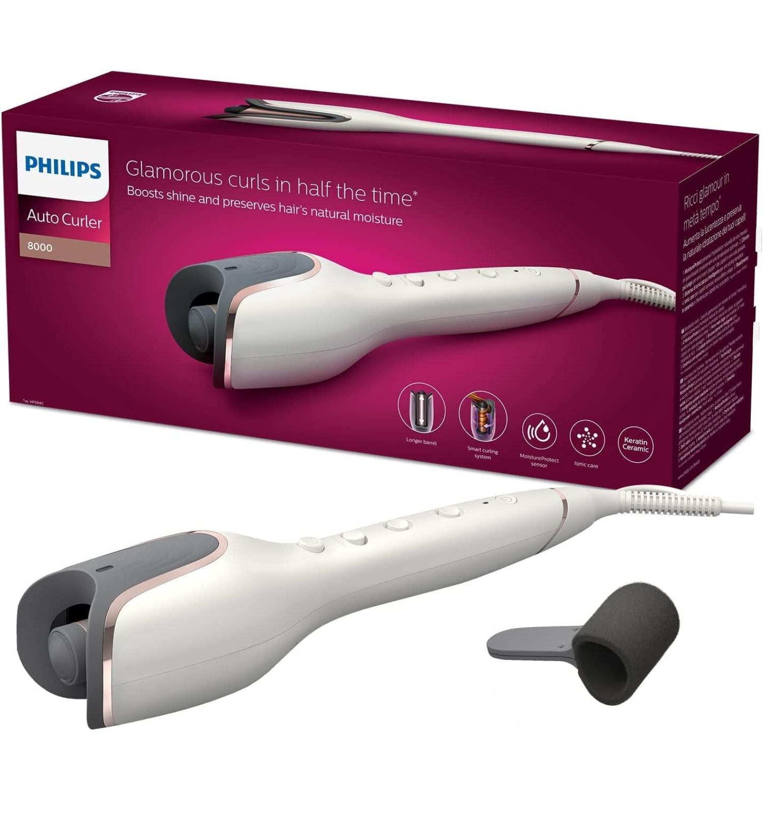 Philips StyleCare Prestige Automatic Curling Iron BHB878/00 | Temperature Control & Ionization for Perfect Curls - Shop Internationally - Buy Online on GoSupps.com