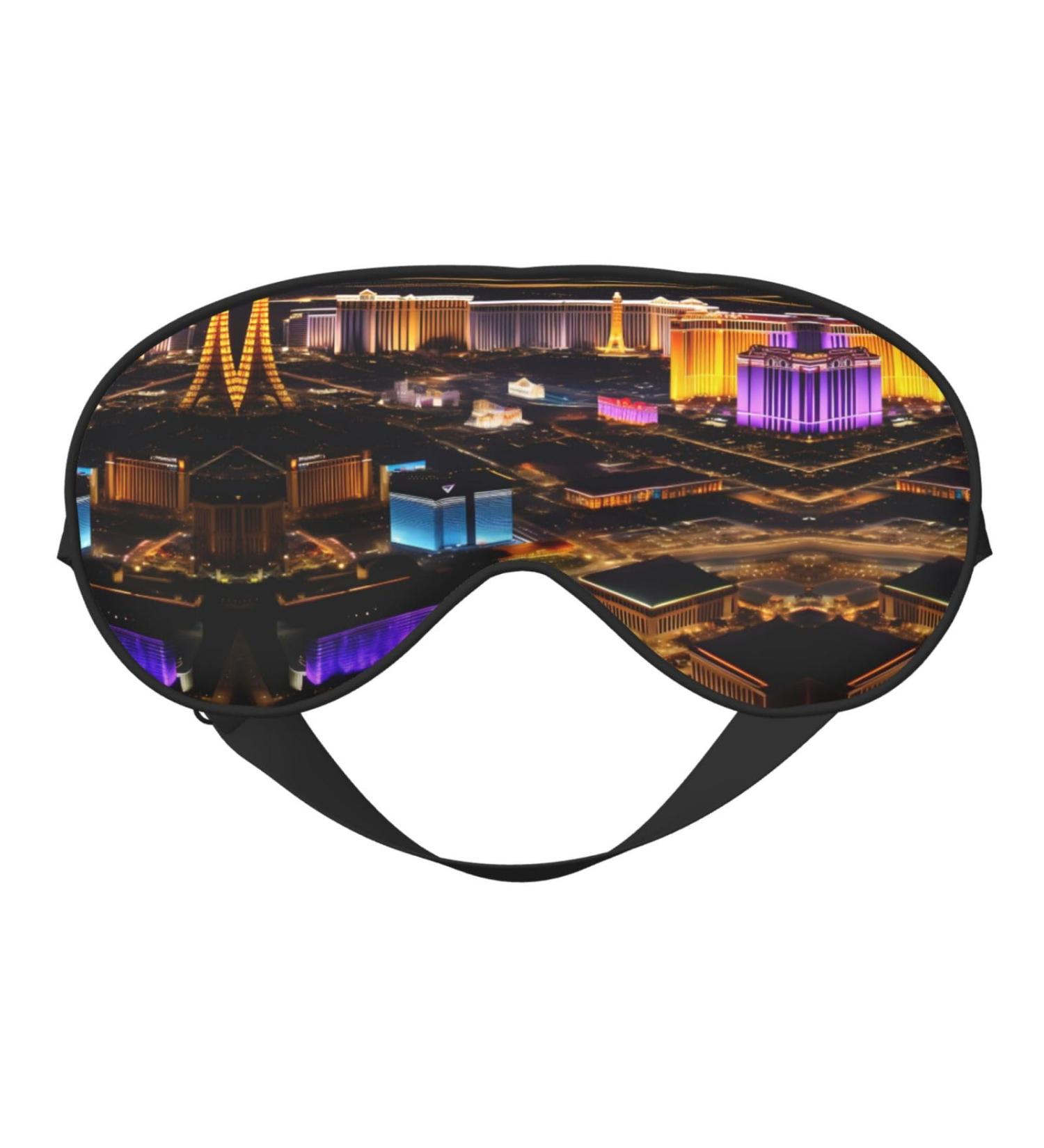 Las Vegas Night View Print Unisex Sleep Mask - Double-Sided Eye Mask for Sound Sleep & Skin Care - Buy Online on GoSupps.com