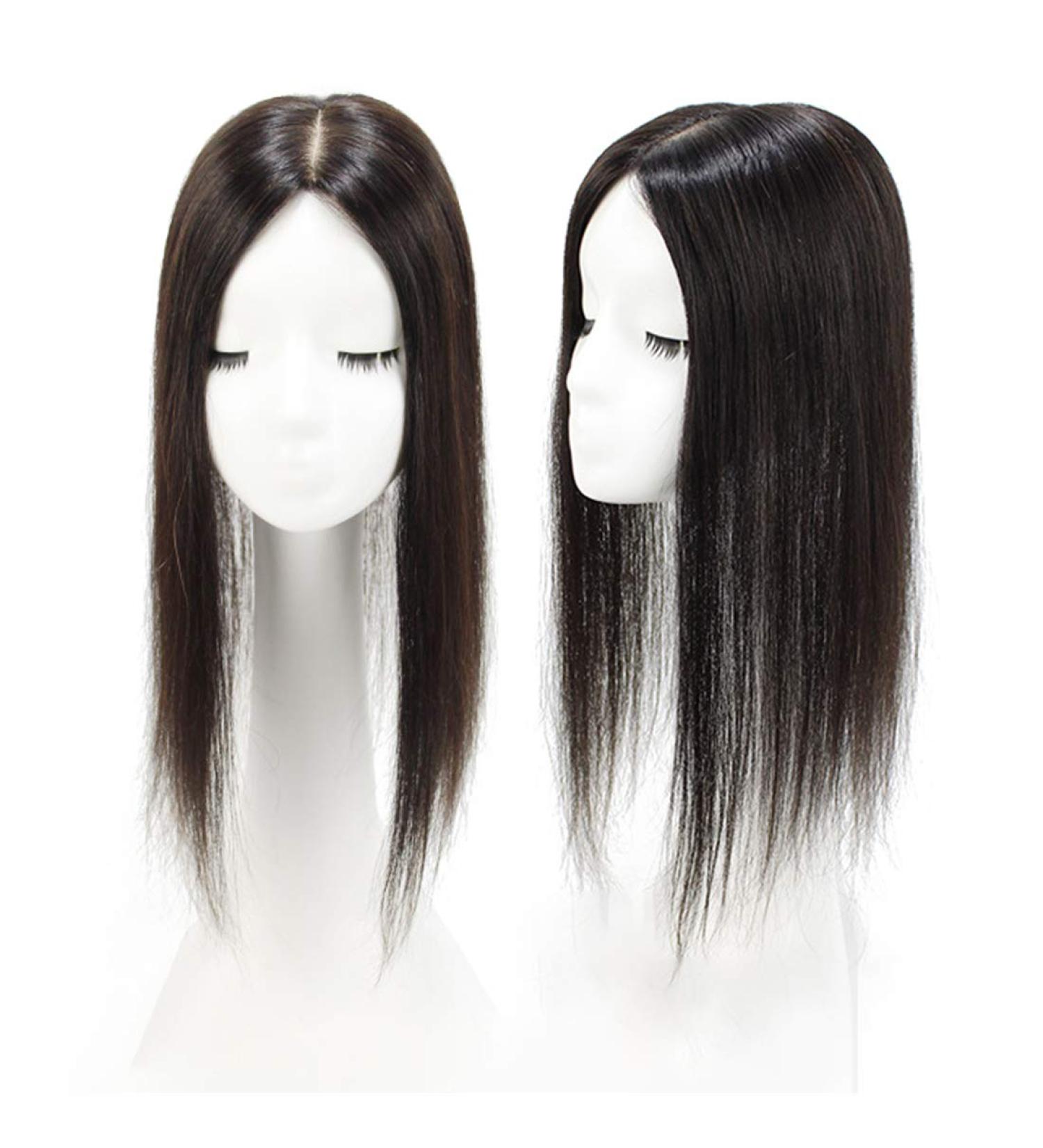 Yanamy 3.5x5.5 Silk Base Hairpiece for Thinning Hair - 12 Natural Black - Premium Quality Hair Replacement Solutions - Buy Online on GoSupps.com