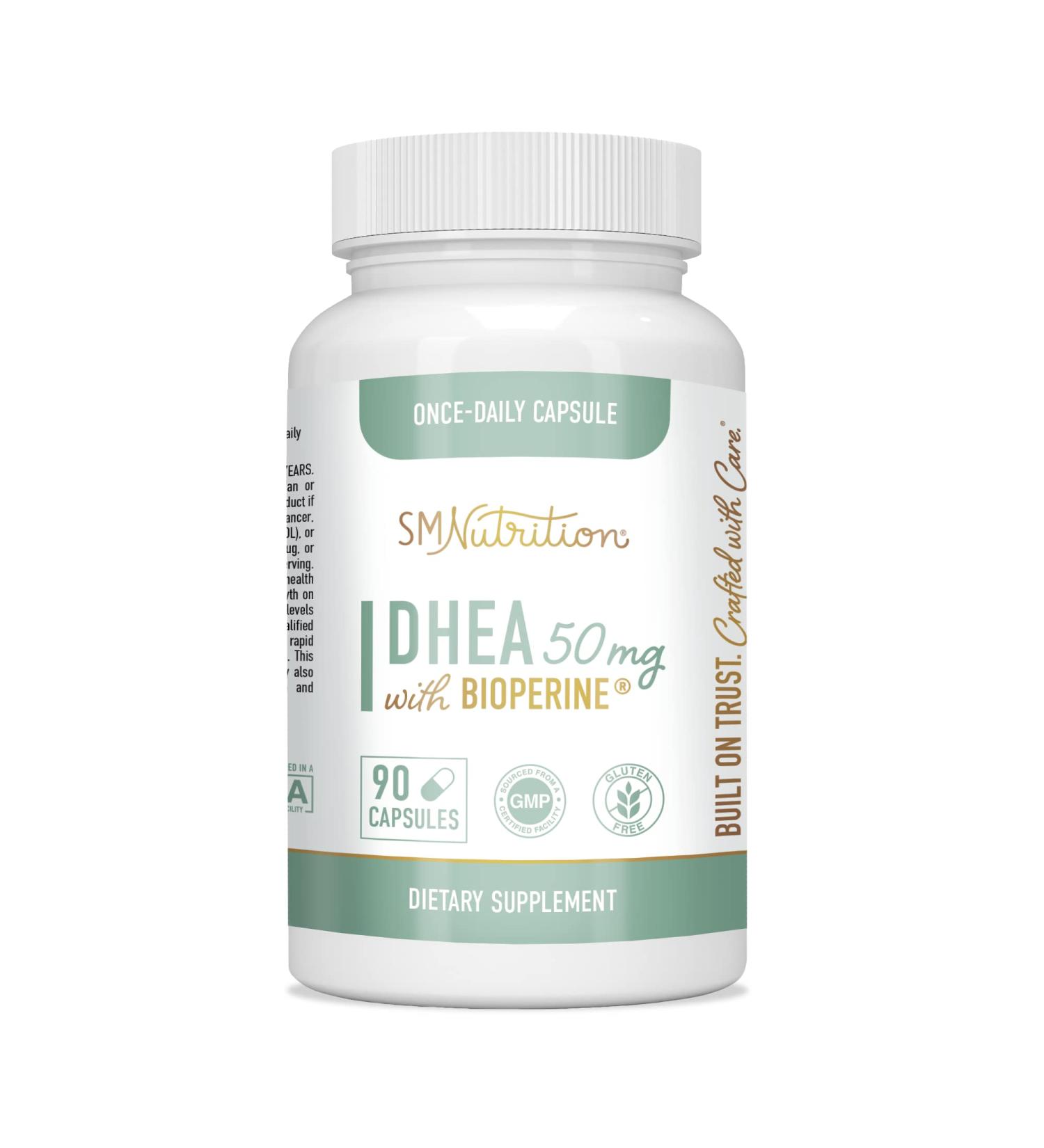 DHEA 50mg Capsules - 90 Count for Hormone Balance & Energy Boost | Gluten-Free, Vegetarian, Non-GMO | 3-Month Supply - 3rd-Party Tested - Buy Online on GoSupps.com