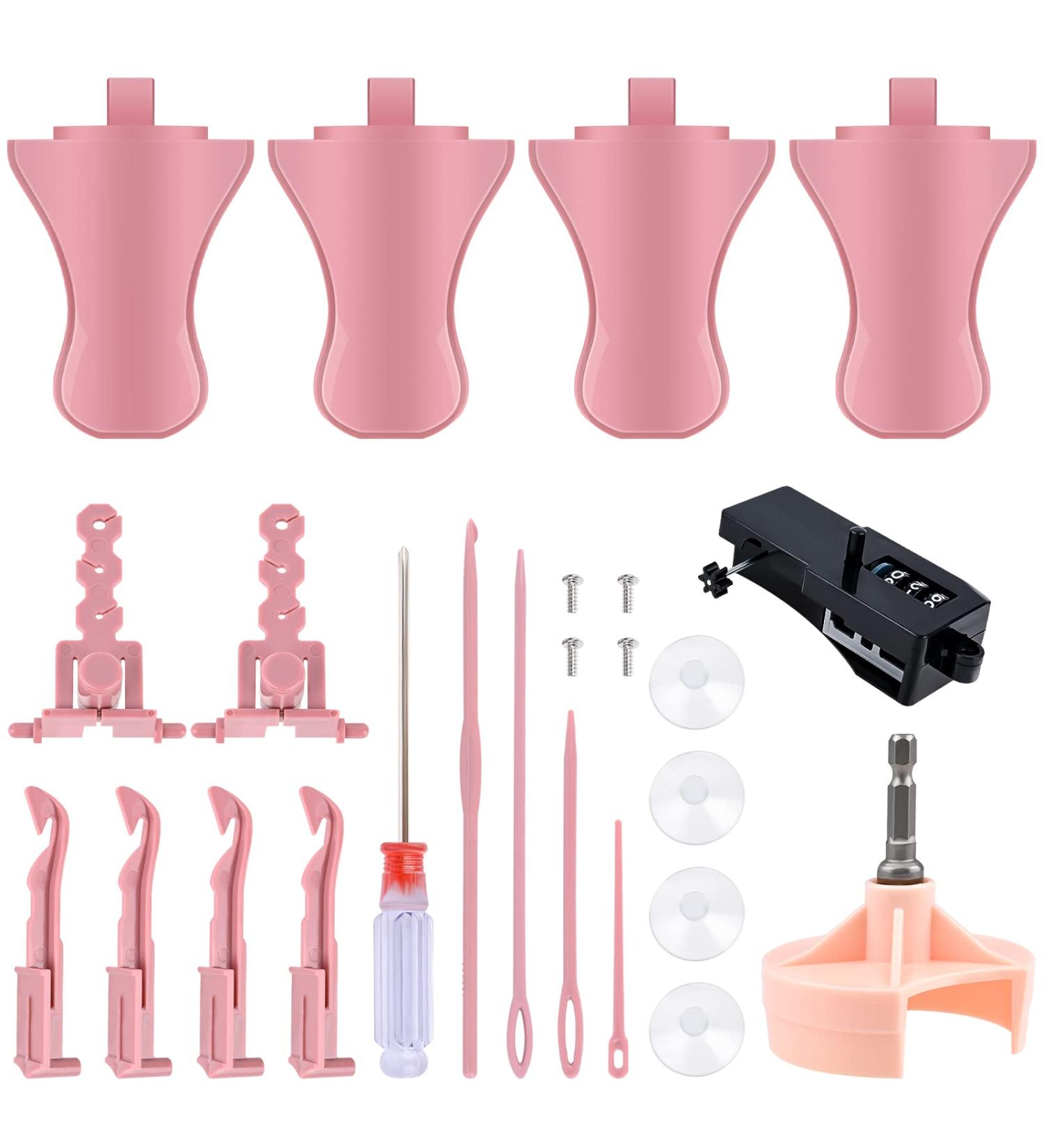 Set of 25 Knitting Machine Accessories for Sentro & Jamit Loom - Includes Tensioner, Digital Counter, Drill Attachment, Knit Hook Kit - Buy Online on GoSupps.com