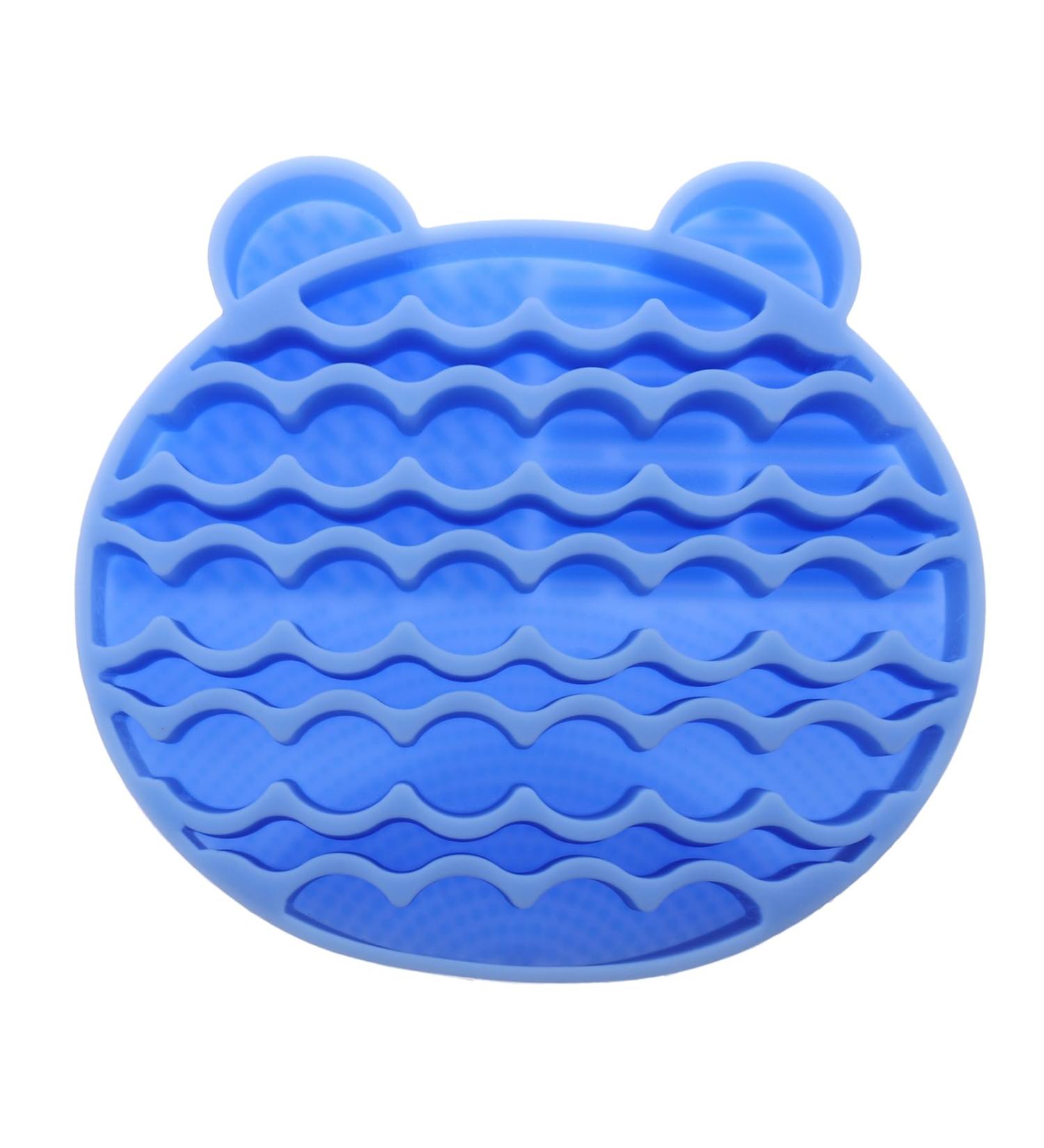 FRCOLOR Silicone Scrubbers 2 1 Makeup Brush Holder Silicone Facial Scrubber Brush Scrubber Cosmetic Brush Cleaning Mat Makeup Cleaner Mat Makeup Brush Drying Holder Silica Gel Bracket 11x10cm Blue - Buy Online on GoSupps.com