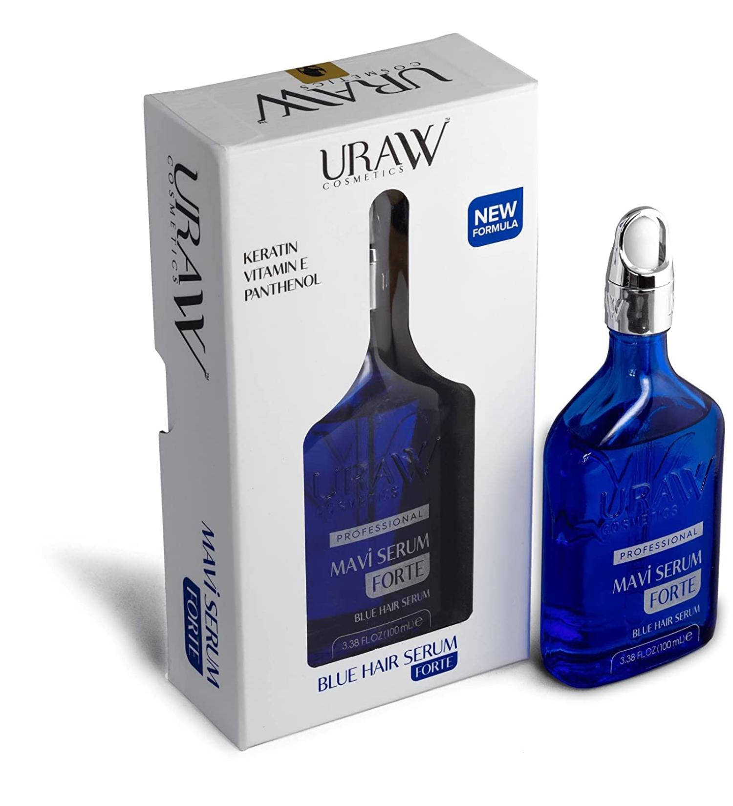 URAW Blue Serum 100ml - Effective Hair Growth & Anti-Hair Loss Serum | New Bottle for International Shipping - Buy Online on GoSupps.com