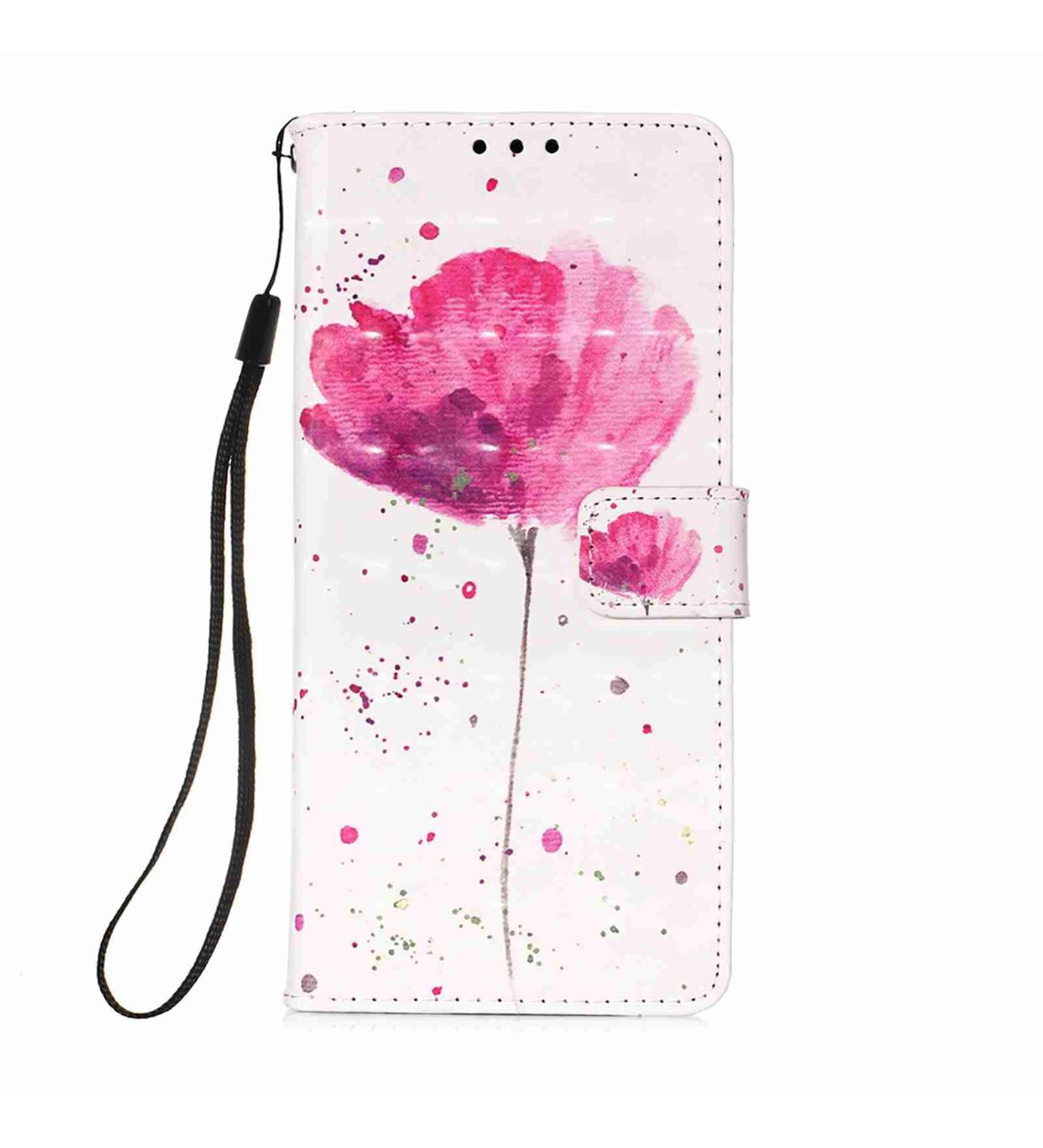 Samsung Galaxy A13 5G Wallet Case - Red Flower 3D Shiny PU Leather Card Holder - Buy Online on GoSupps.com