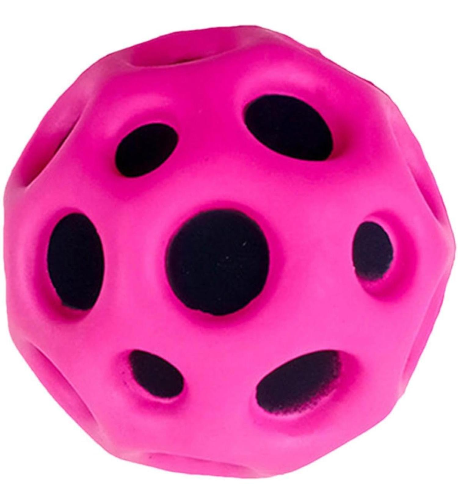 1Pc Hot Pink Space Ball Bounce Ball Toy Moon Ball with Extremely High Bounce High Resilience Foam Hole Ball Mini Bouncing Ball Toy for Pets and Kids Party Gift Calisthenics and Ability - Buy Online on GoSupps.com