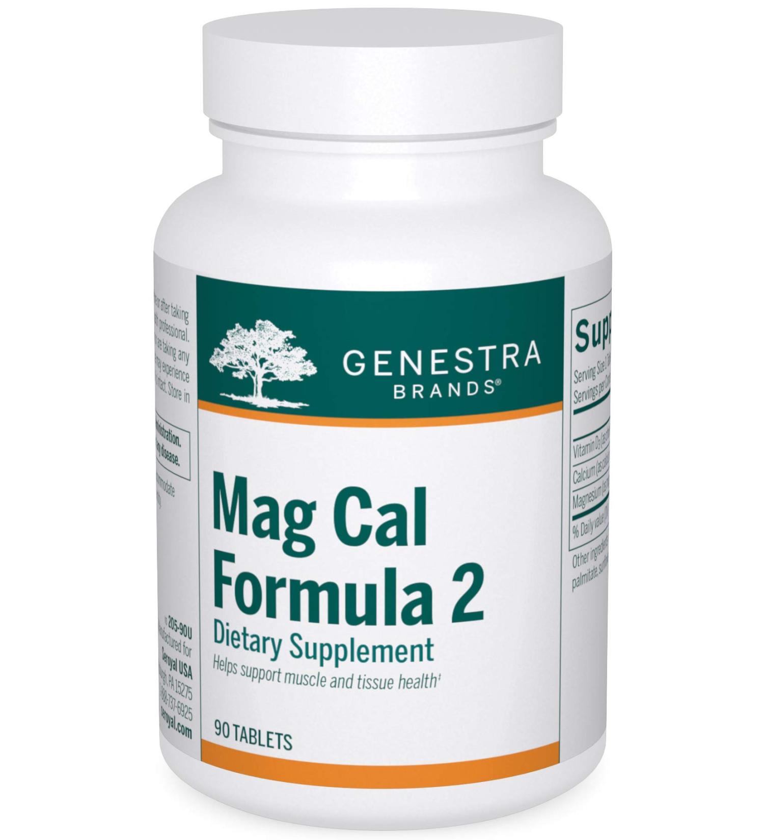 Genestra Brands Mag Cal Formula 2 | 90 Tablets | Magnesium and Calcium 2:1 Ratio - Buy Online on GoSupps.com