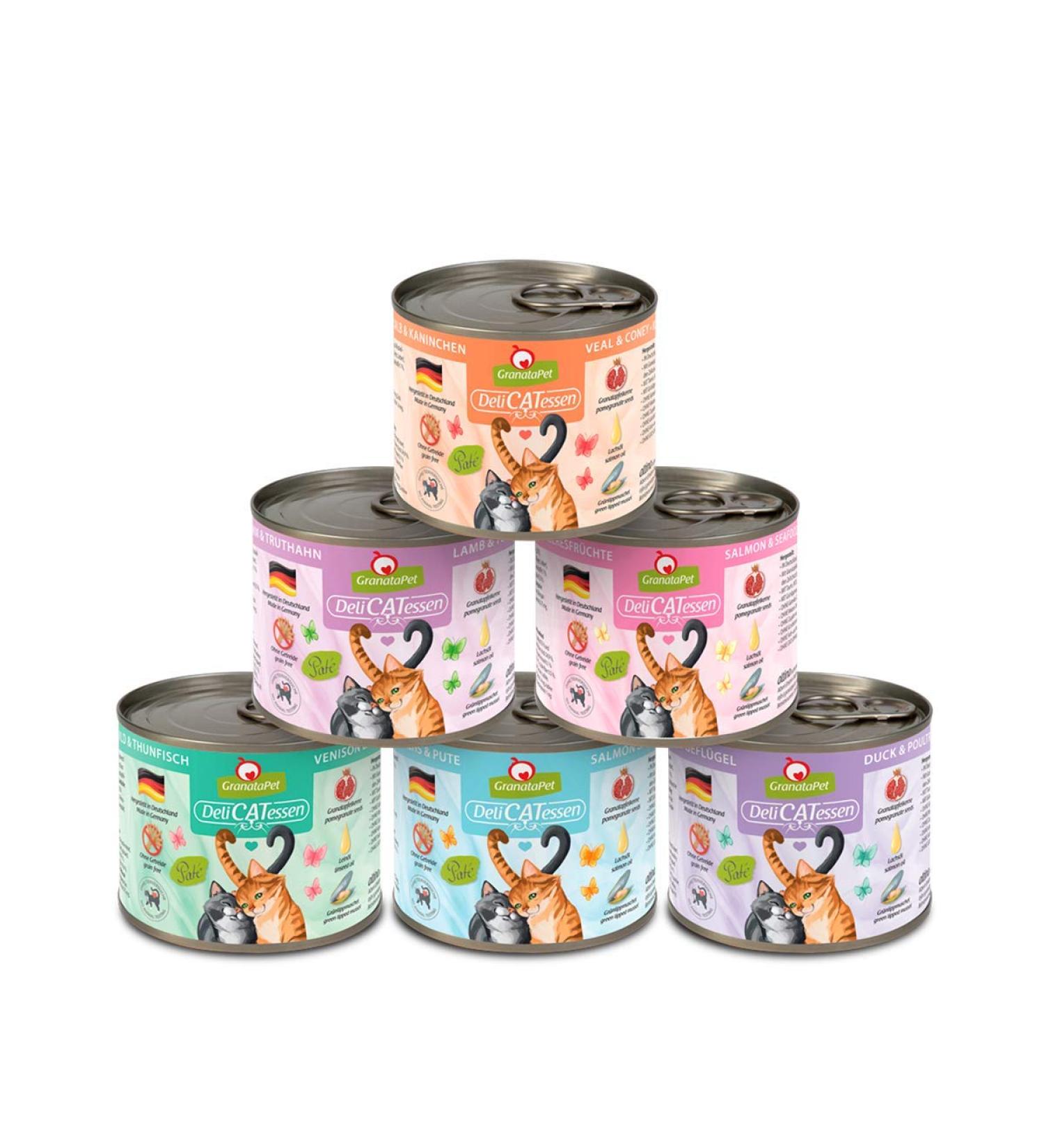 Granapet Delicatessen Multipack 1 - Grain-Free Wet Cat Food High Meat Content 6x200g Trial Pack | Premium Quality - Buy Online on GoSupps.com