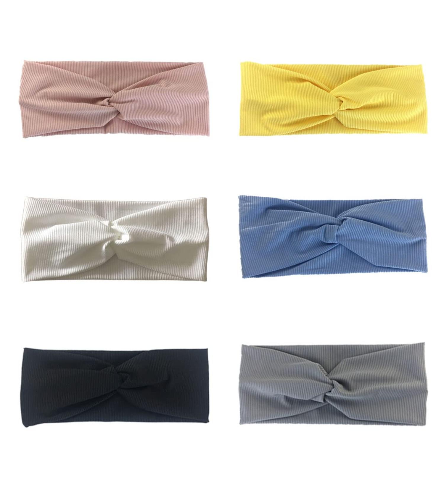 6 Pack Women's Elastic Hair Bands - Soft Turban Headbands for Yoga Sports & Everyday Wear - Buy Online on GoSupps.com