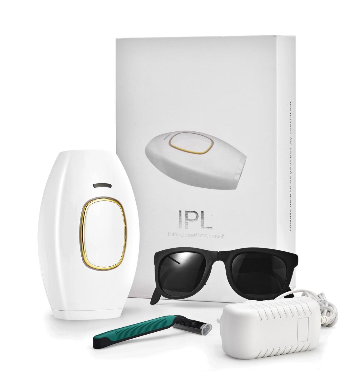 IPL Hair Remover Mini Home Laser - 500,000 Flashes, 5 Energy Gears - Body Face Bikini Area - Portable Lightweight - Gifts for Women and Men (White) - Buy Online on GoSupps.com