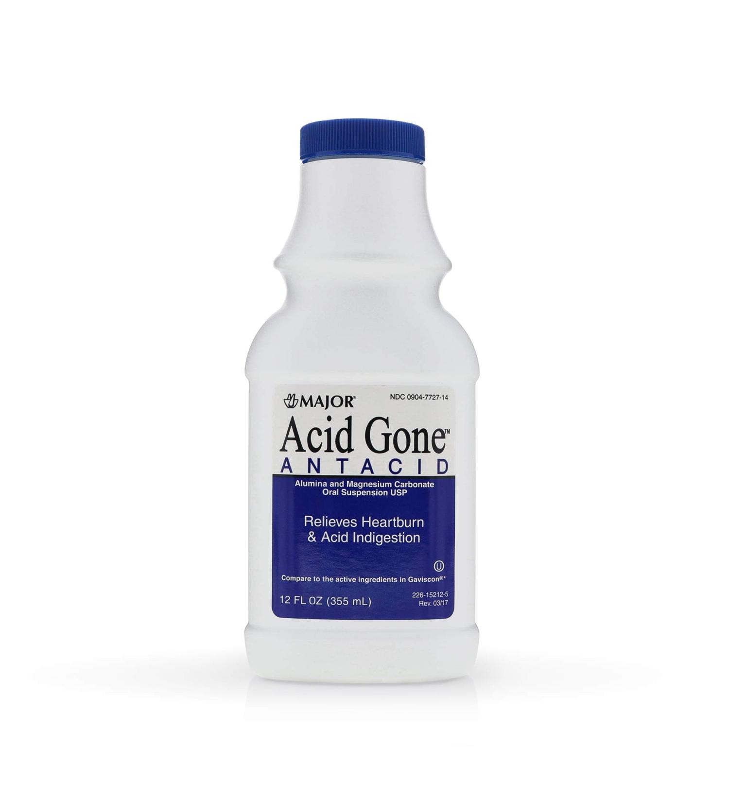 Acid Gone Antacid Liquid Generic for Gaviscon Regular Strength Liquid Antacid Spearmint Flavor 12-Oz Bottles Pack of 2 Bottles