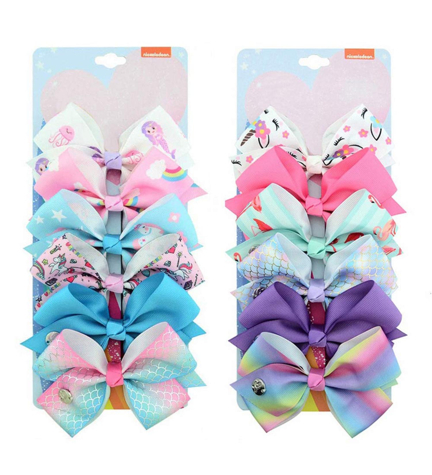 Kalolary 12Pcs Unicorn Hair Bows Clips for Girls - Grosgrain Ribbon Barrettes for Toddler - Birthday & Holiday Hair Accessories - Buy Online on GoSupps.com