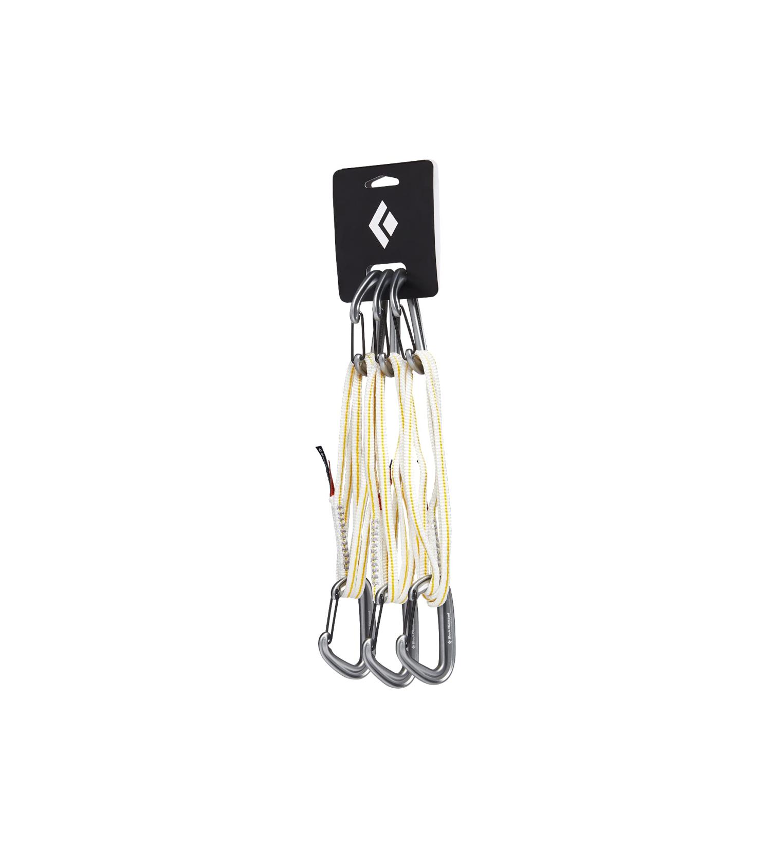 Black Diamond Miniwire Alpine Quickdraw 3 Pack, Miniwire Carabiners on Top and Bottom