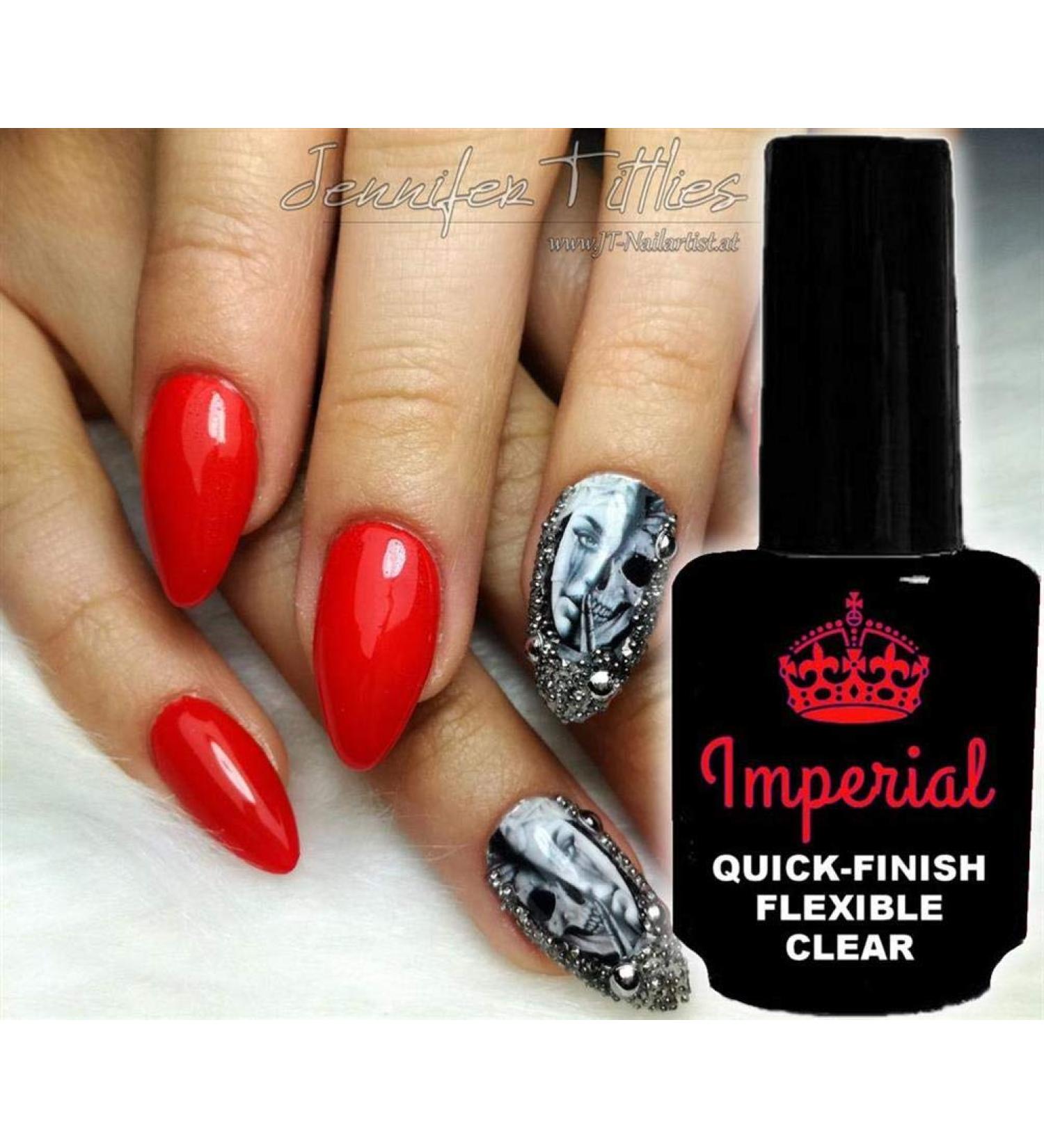 N+M IMPERIAL QUICK-FINISH sealing gel ++FLEXIBLE-CLEAR++ 10ml UV/LED/CCFL without evaporation layer low viscosity flexible