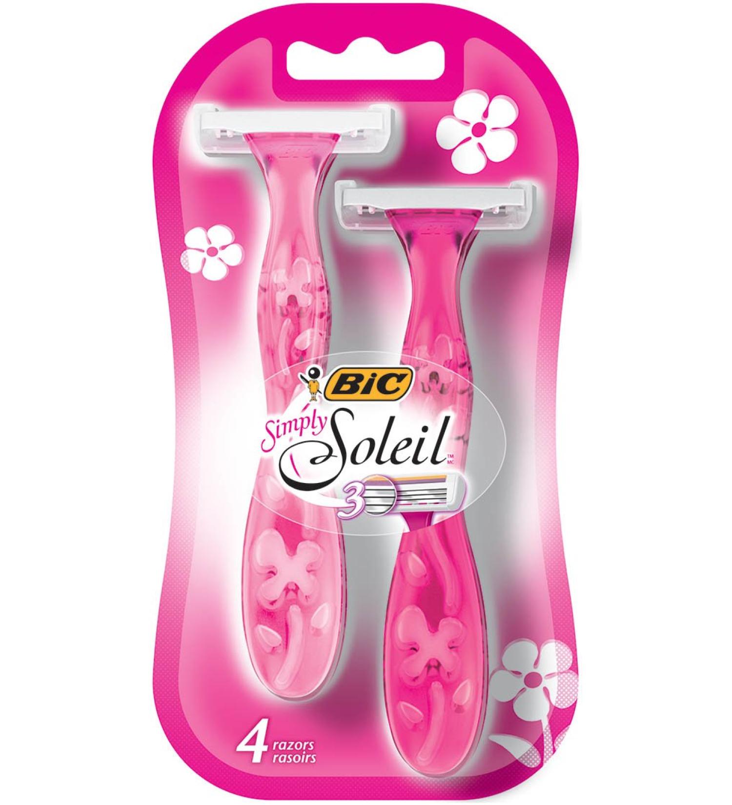 BIC Soleil Simply Smooth Women's Disposable Razor - Triple Blade, 4 Count Pack for a Smooth Shave - Buy Online on GoSupps.com