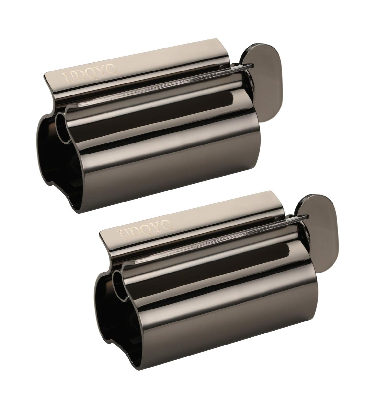 Udqyq Tubes Queys Tubin Press - 2-Pack Stainless Steel Toothpaste Squeezer & Holder | Maximize Every Last Drop with Stylish Black Finish - Buy Online on GoSupps.com