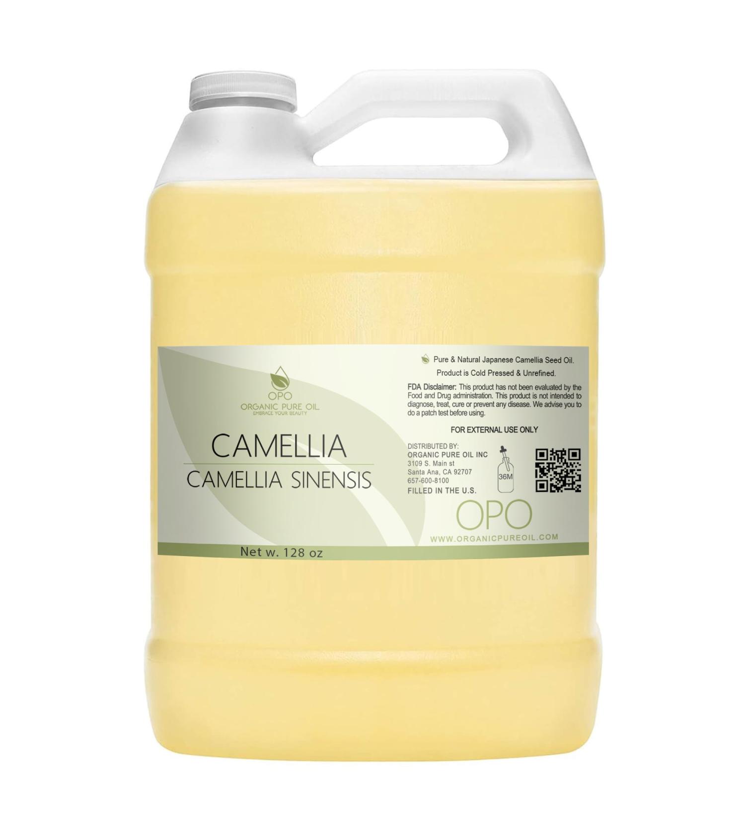 OPO Japanese Camellia Seed Oil - 100% Pure Organic Cold Pressed Extra Virgin - 128 OZ Gallon for Skin Hair & Nail Care - Buy Online on GoSupps.com