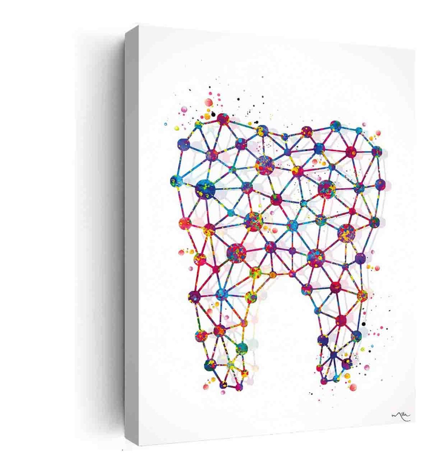 DAVUD Bedroom Decorations For Women Molar Tooth Abstract Watercolor Print Human Teeth Dental Office Clinic Decor Art Dentistry Dentist Gift Dental Clinic Hygienist- 12in x18 in-Ready to hang - Buy Online on GoSupps.com