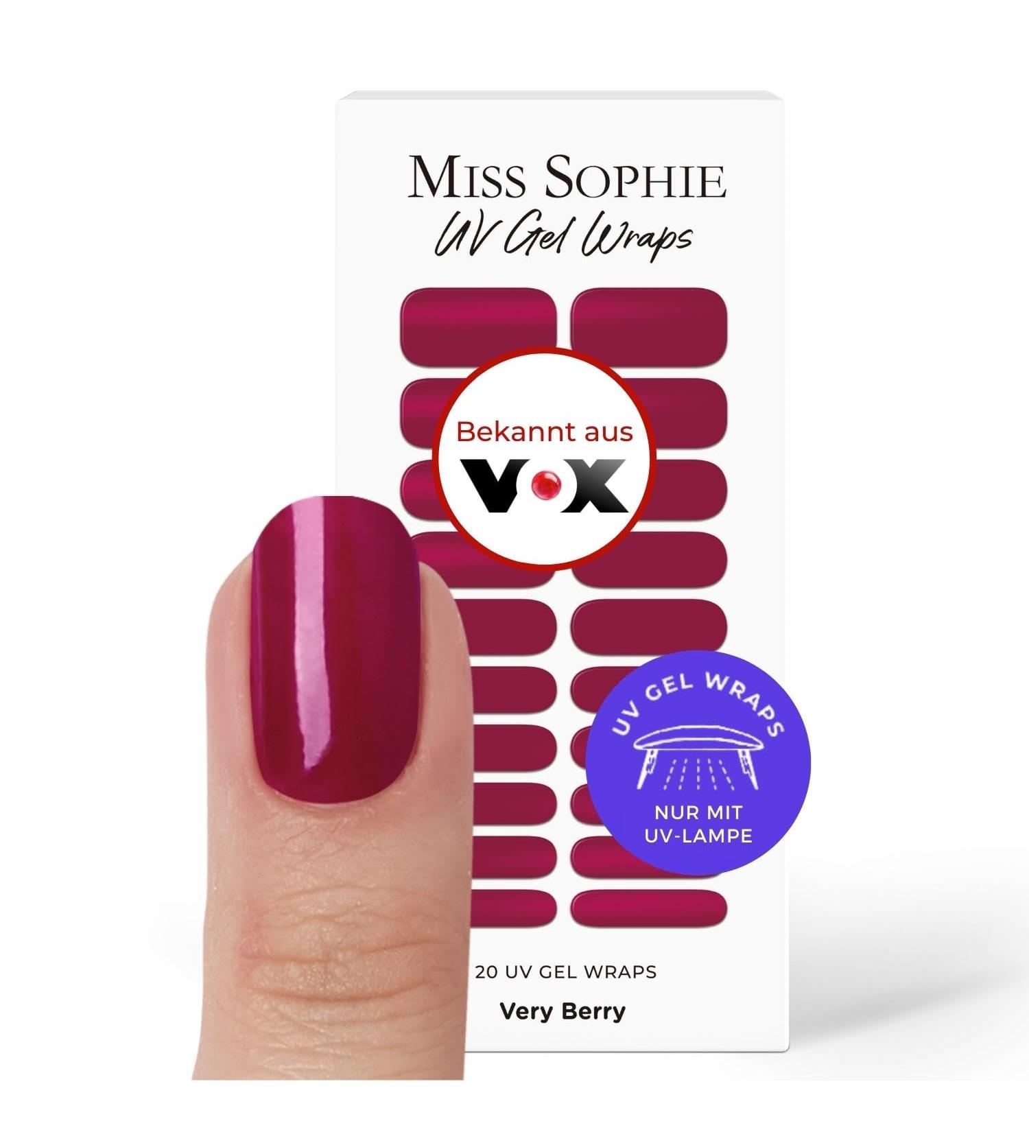 Original Miss Sophie Very Berry UV Gel Nail Foils | 20 Solid Color Nail Polish Strips for Finger & Toenails - Shop Internationally - Buy Online on GoSupps.com