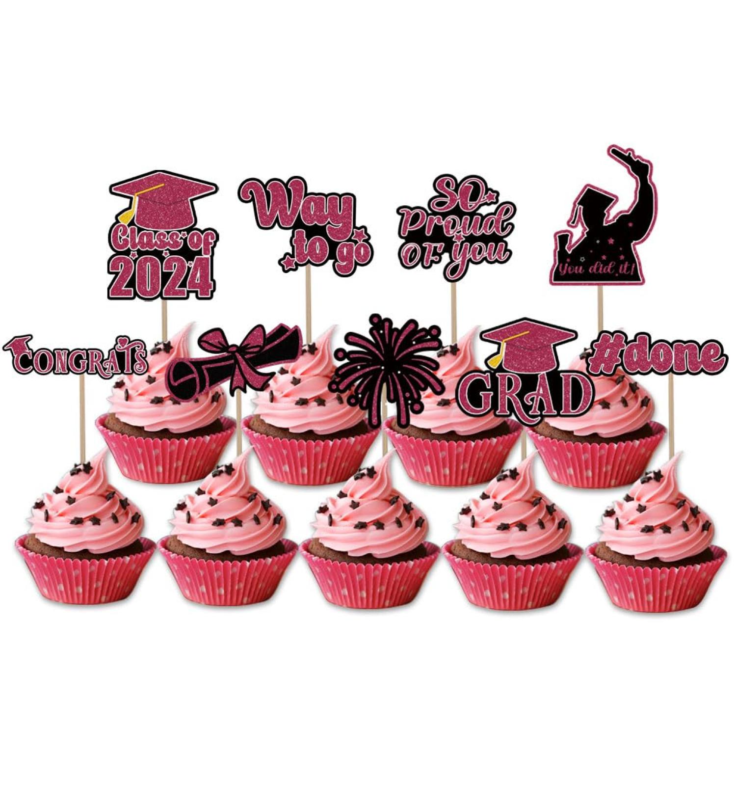 36 PCS Graduation Cupcake Toppers 2024 Food Appetizer Picks For Graduation Party Decorations 2024 Grad Cap Diploma Cupcake Picks Graduation Decorations Class of 2024 Grad Decor Supplies (Red) - Buy Online on GoSupps.com