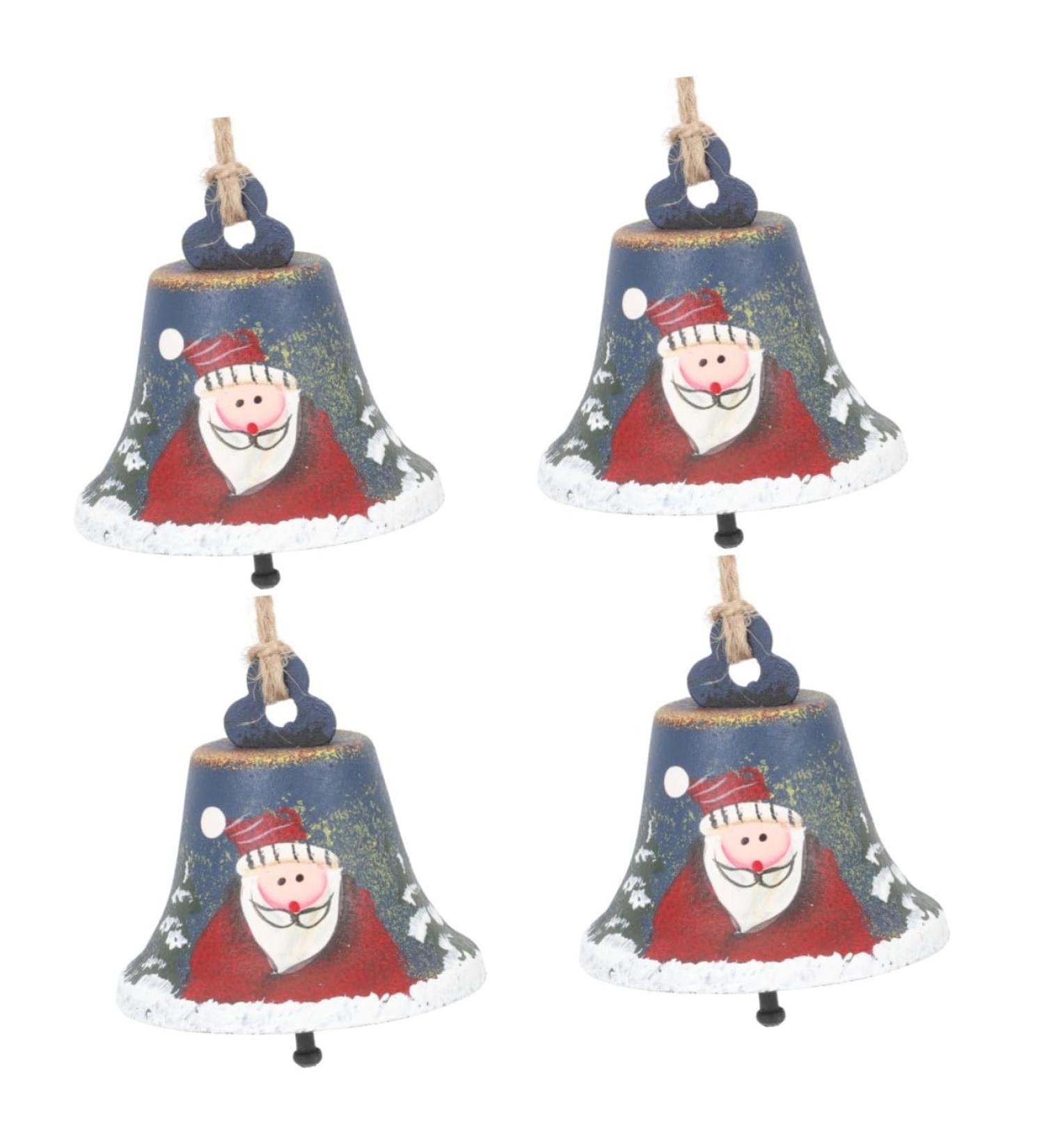 Buy Abaodam 4-Piece Wrought Iron Seasonal Bell Pendants - Funny Snowman Ornaments for Christmas Tree | International Shipping Available - Buy Online on GoSupps.com