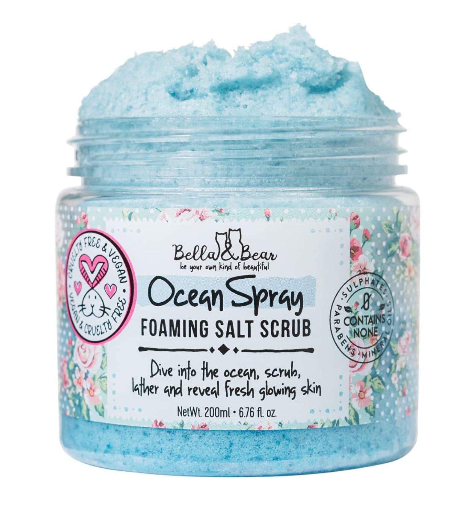 Bella & Bear Ocean Spray Scrub - Exfoliating, No Sulphates, Parabens, Cruelty-Free & Vegan-Friendly - 6.7oz/7.7 fl oz - Buy Online on GoSupps.com