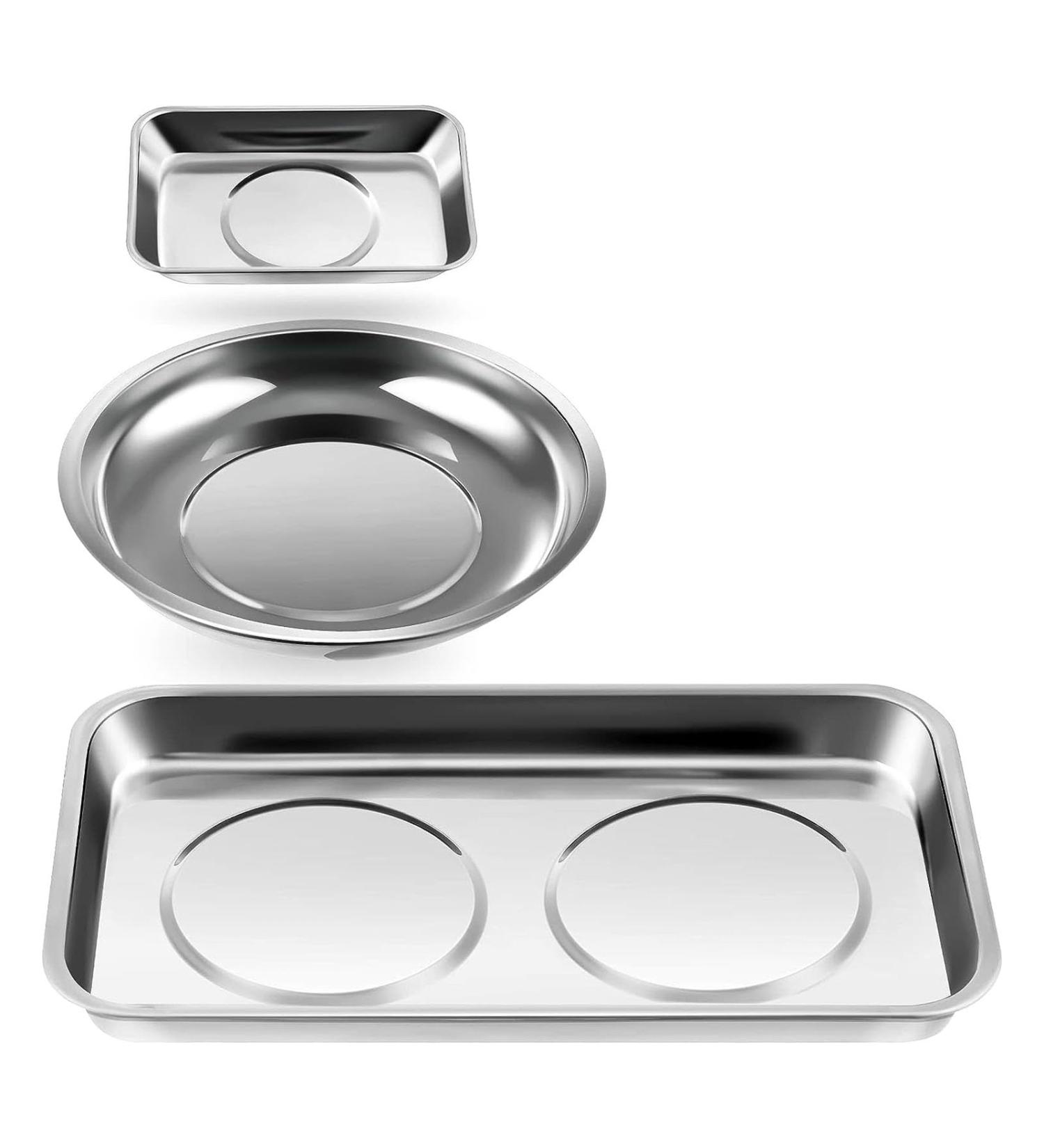 Newwyt 3pcs Stainless Steel Parts Tray Set - Ideal Holder for Hex Socket Screws Nuts & Bolts | International Shipping Available - Buy Online on GoSupps.com