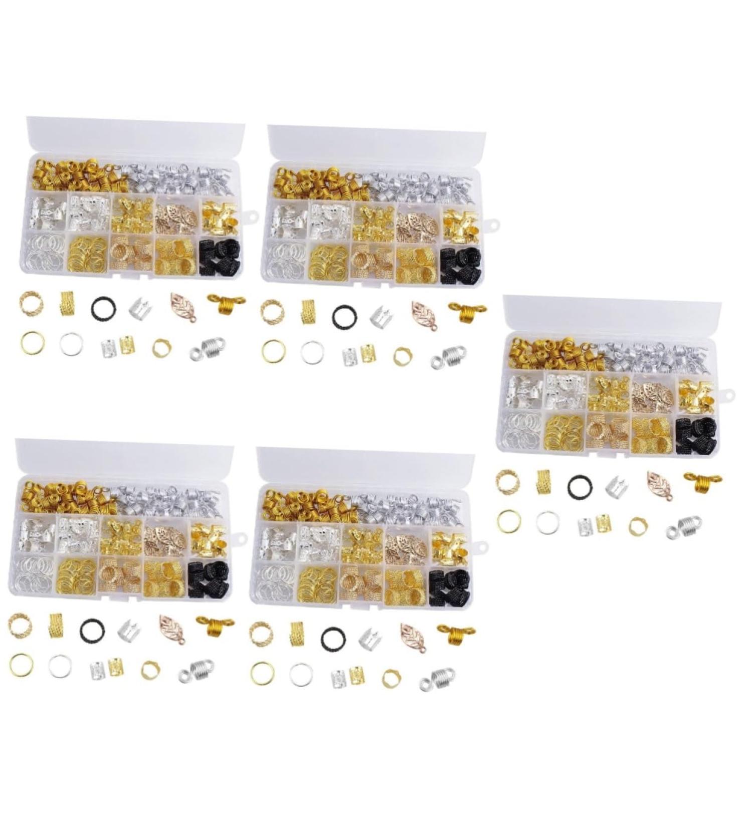 FRCOLOR 5 Boxes Wigs Dreadlocks Pendant Hair Accessories Hair Ornaments Hair Beads Braiding Accessories Hair Extension Rings Hollow Headband Alloy - Buy Online on GoSupps.com