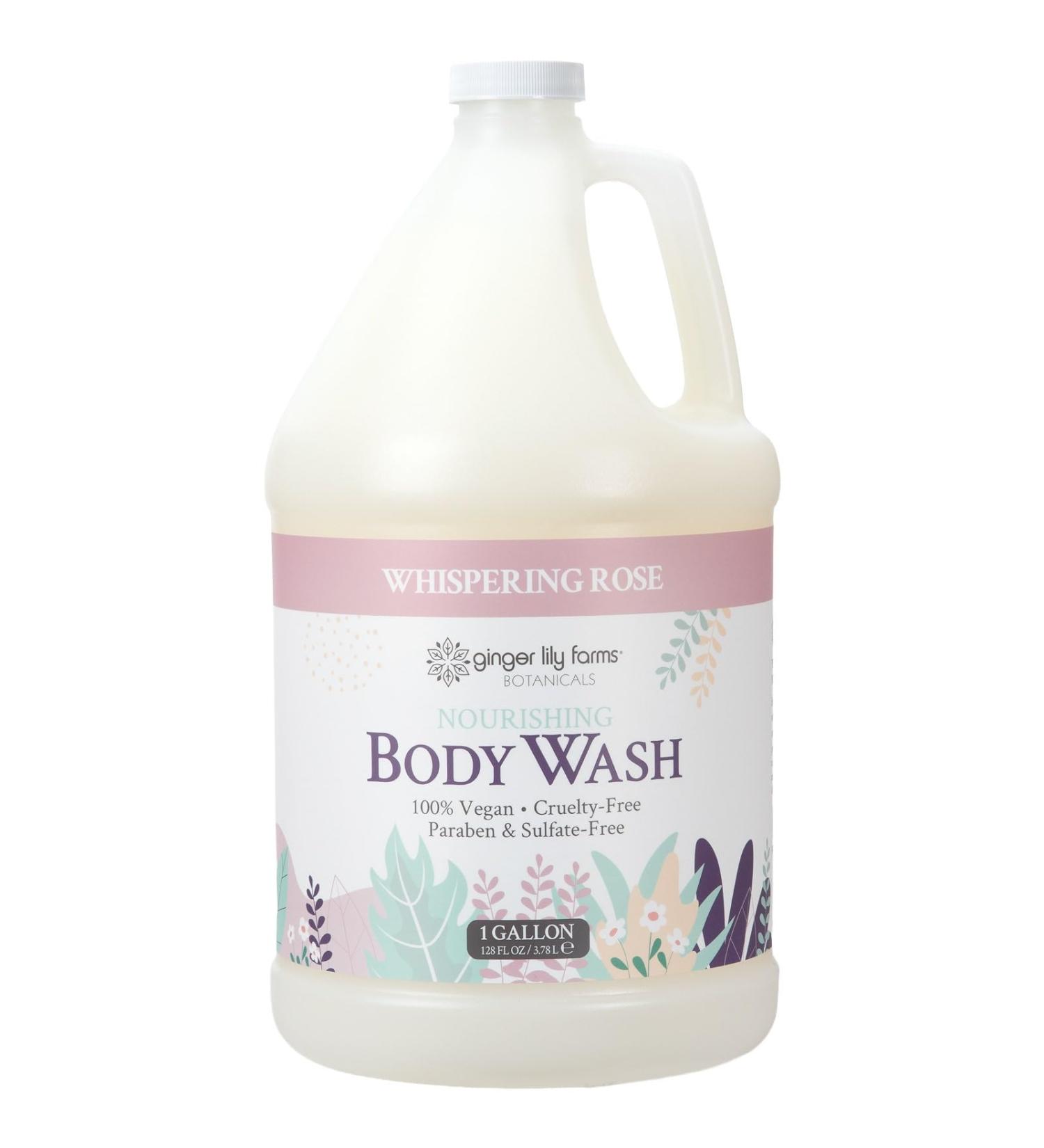 Ginger Lily Farms Botanicals Nourishing Body Wash 100% Vegan & Cruelty-Free Whispering Rose Scent 1 Gallon (128 fl oz) Refill Whispering Rose 128 Fl Oz (Pack of 1) - Buy Online on GoSupps.com