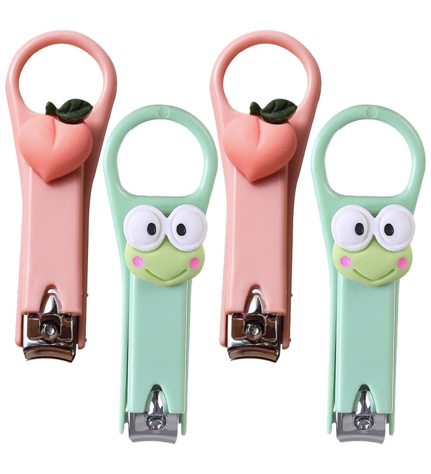 4 Pieces Nail Clippers Set Frog Peach Nail Clippers Cute Nail Cutter for Women Girls and Children Nail Clipping - Buy Online on GoSupps.com